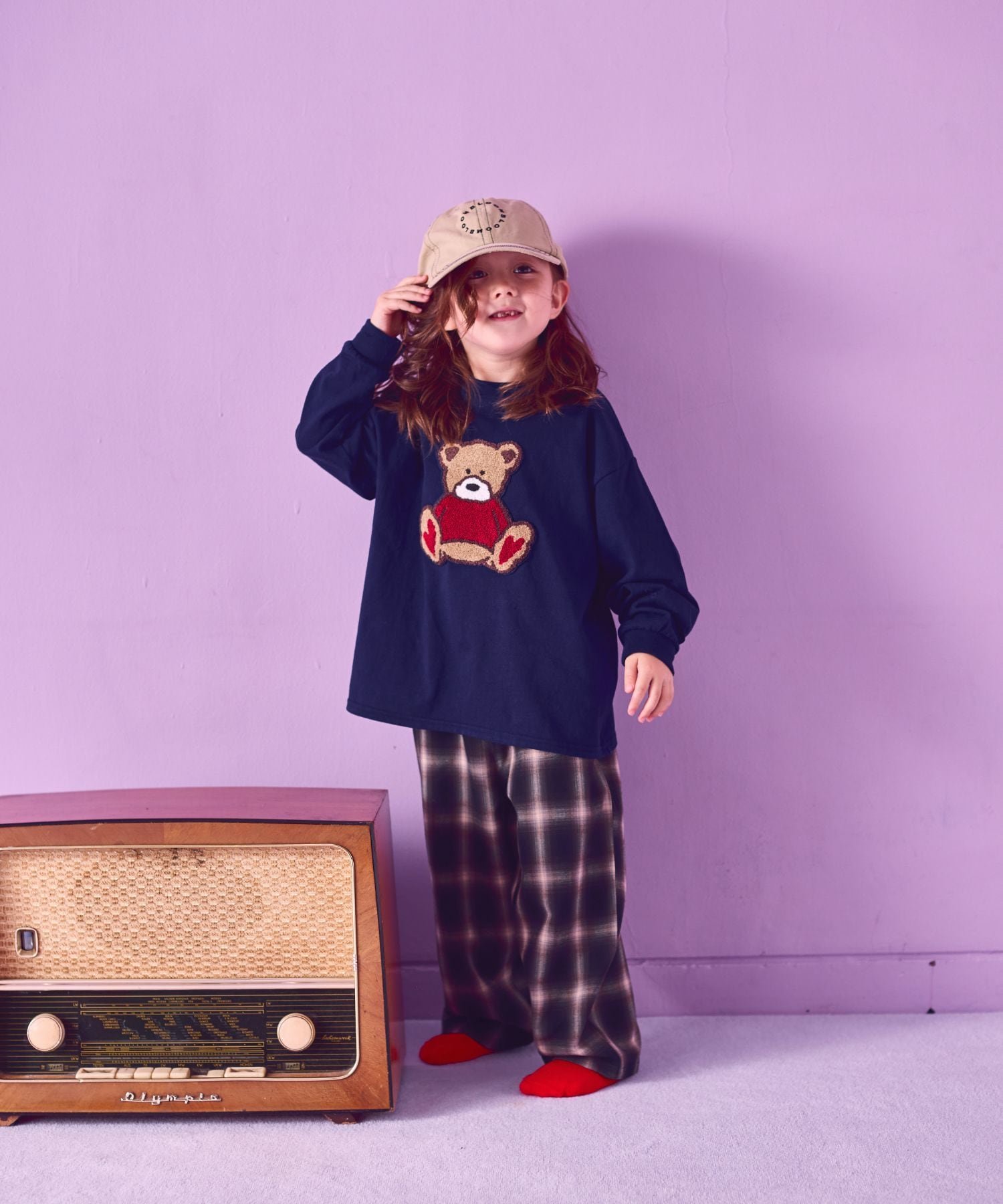 pairmanon｜【綿100%】ユニセックス サガラ刺繍 くまモチーフ 長袖T