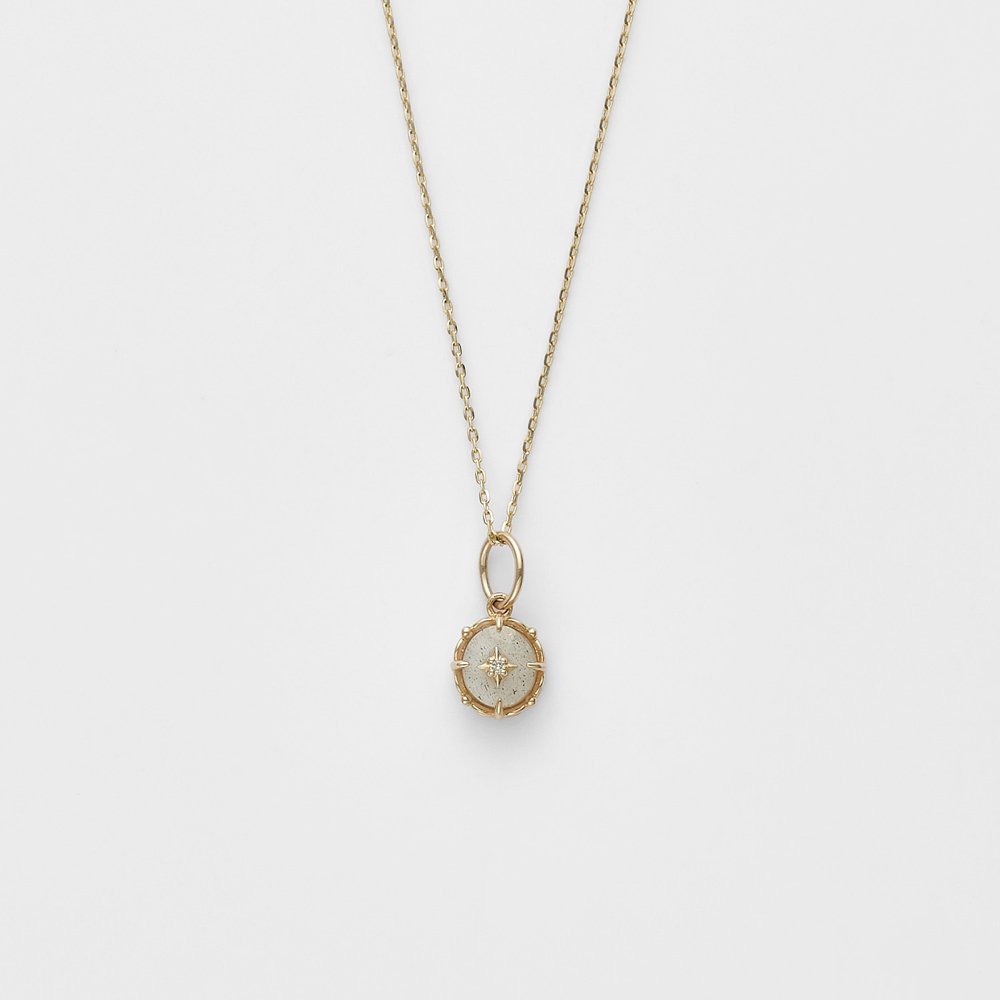 agete｜K10/K5 シェル/ラブラドライトネックレスチャームセット