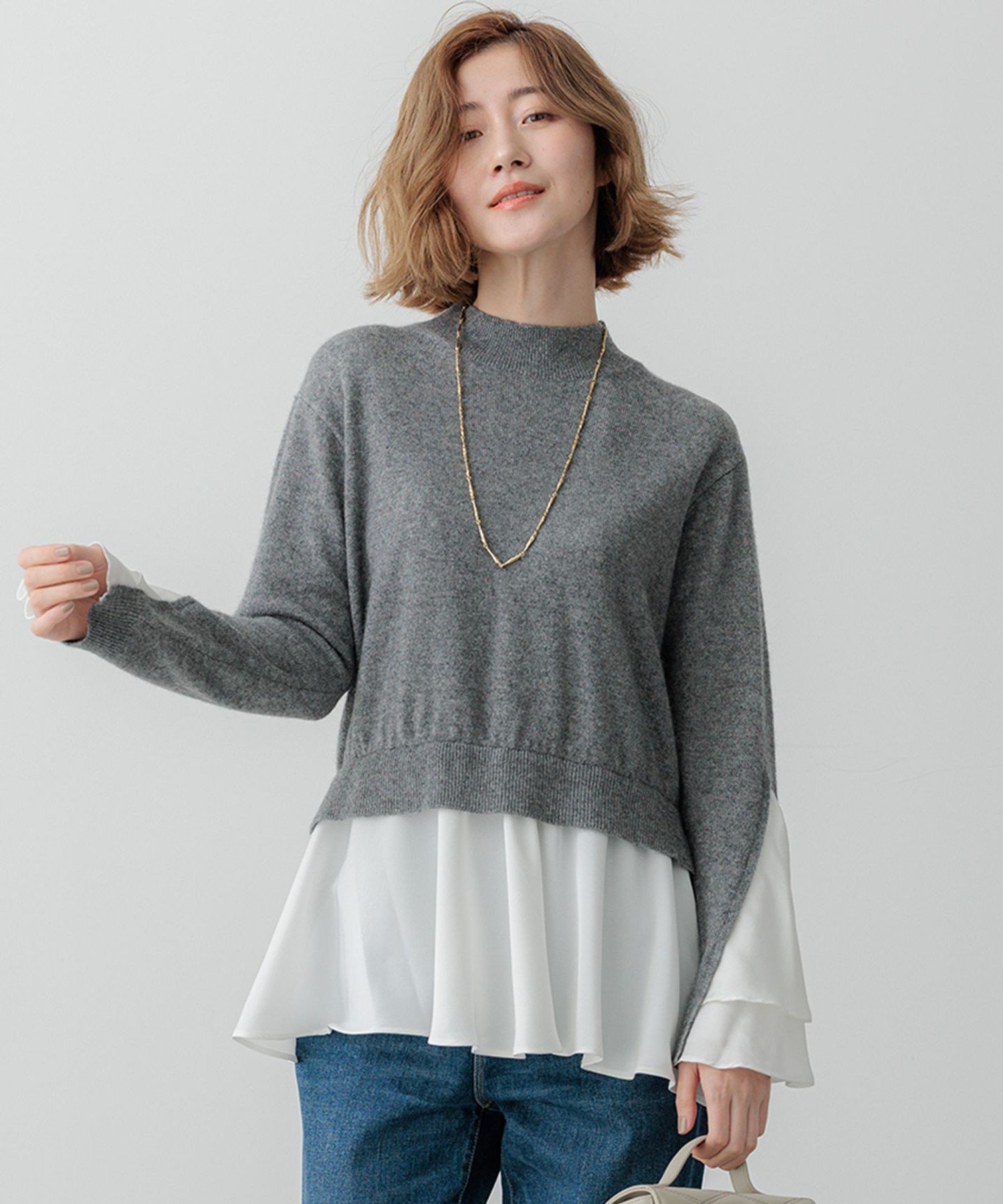 23区｜【23区×Oggiコラボ】フレアサテンコンビ ラメニット | Rakuten