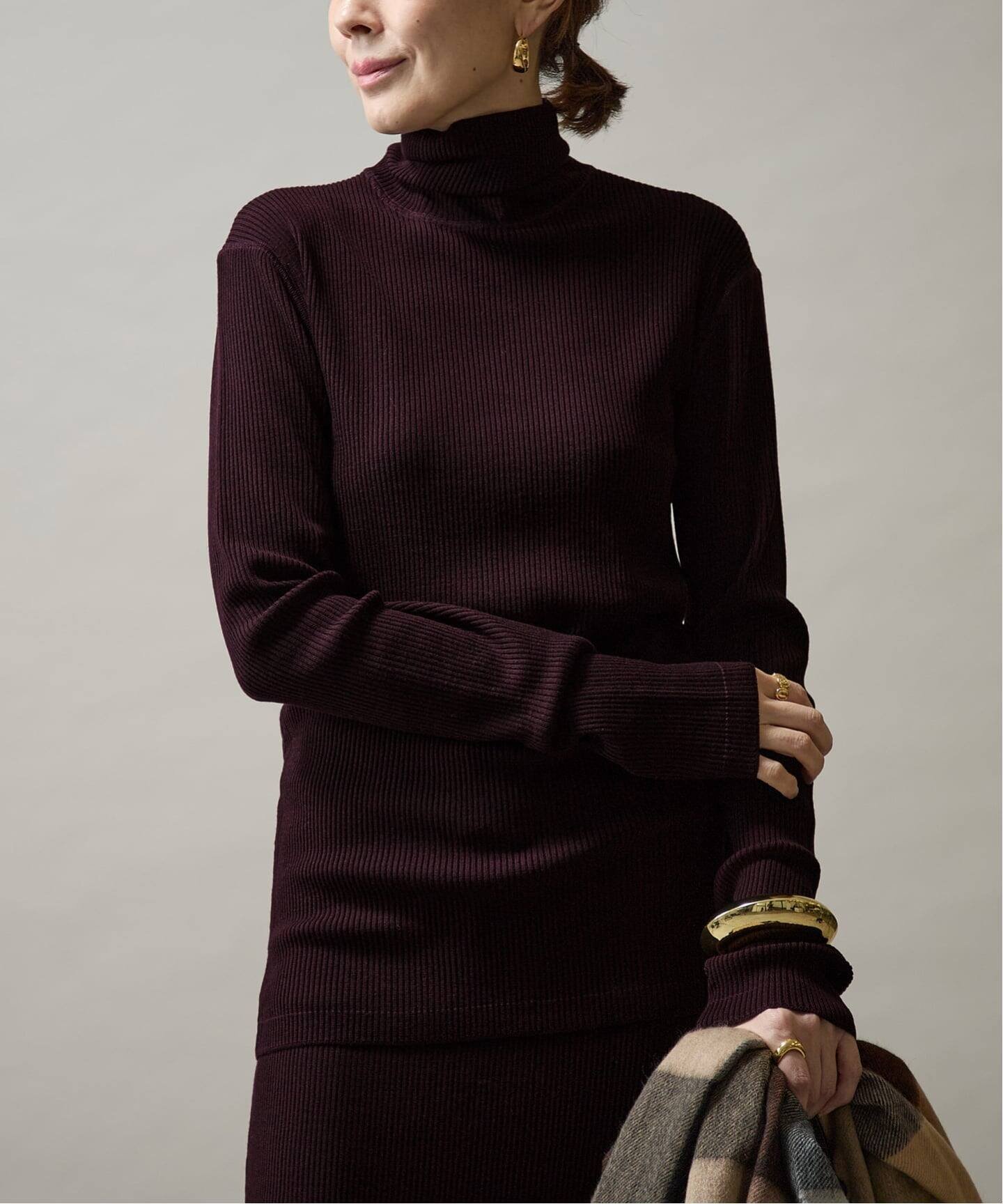 VERMEIL par iena｜Embraced wool RIB Turtle ニット | Rakuten