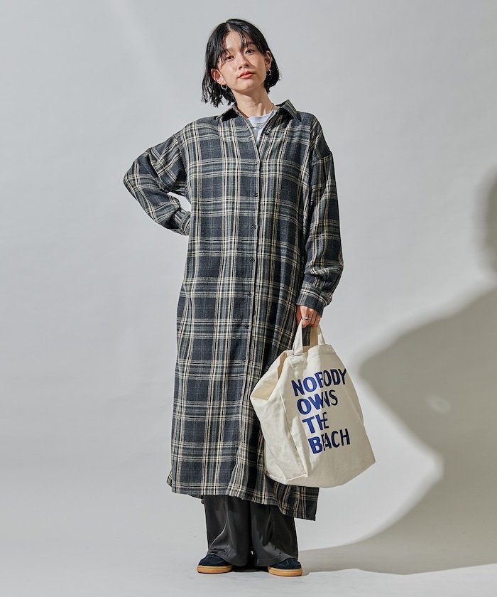 FREAK'S STORE｜オンブレチェック シャツワンピース/ ネルシャツ