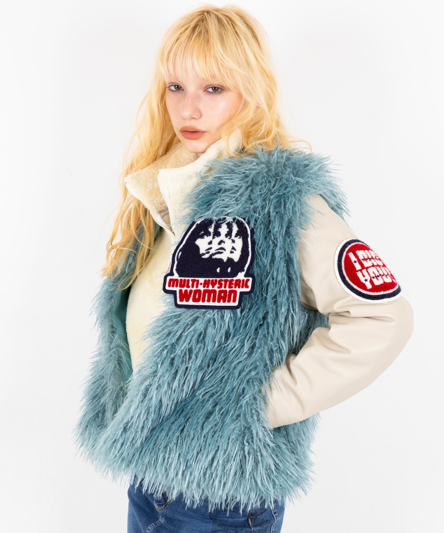 HYSTERIC GLAMOUR｜HYSTERIC WOMANワッペン フェイクファースタジャン