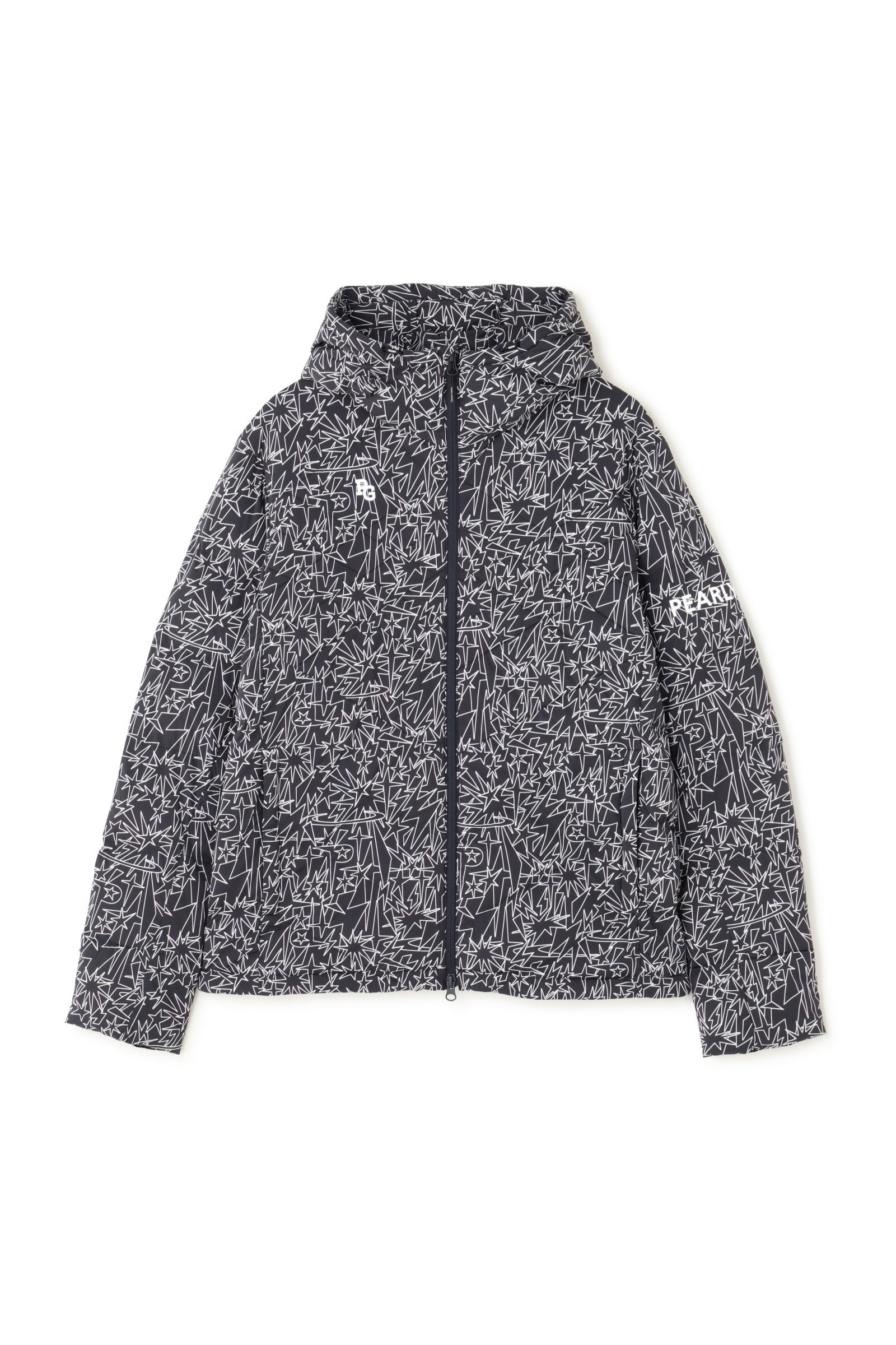 PEARLY GATES｜Nyストレッチ中綿フーディブルゾン <ギザ星柄