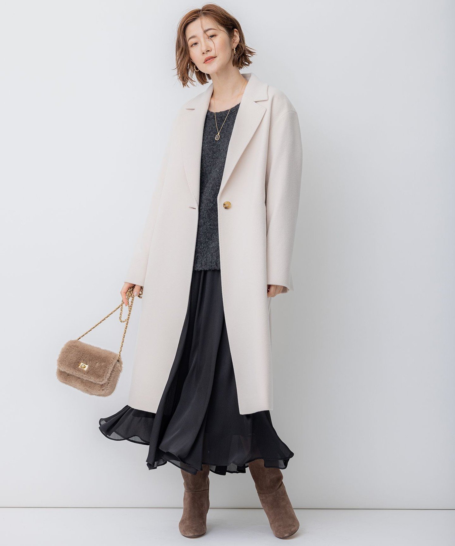 23区｜【滝沢眞規子さん着用】ベビーアルパカ クロップド ニット