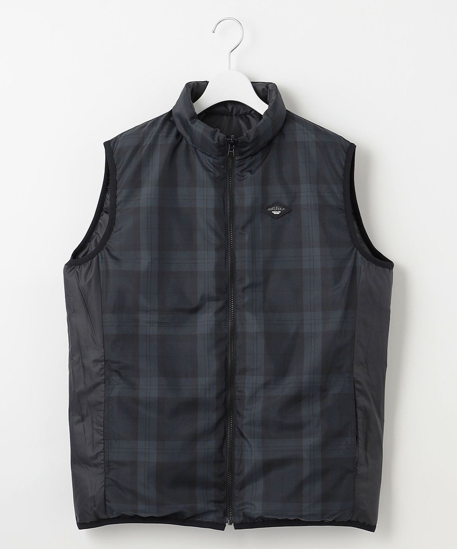 23区GOLF｜【MEN】無地×チェック リバーシブル ダウンベスト | Rakuten