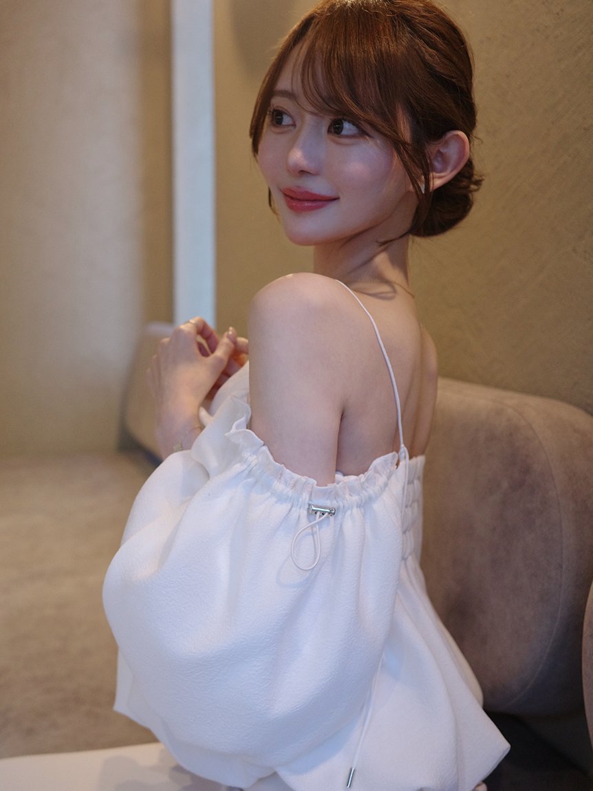 FRAY I.D｜3wayオフショルパフスリーブブラウス/ウォッシャブル