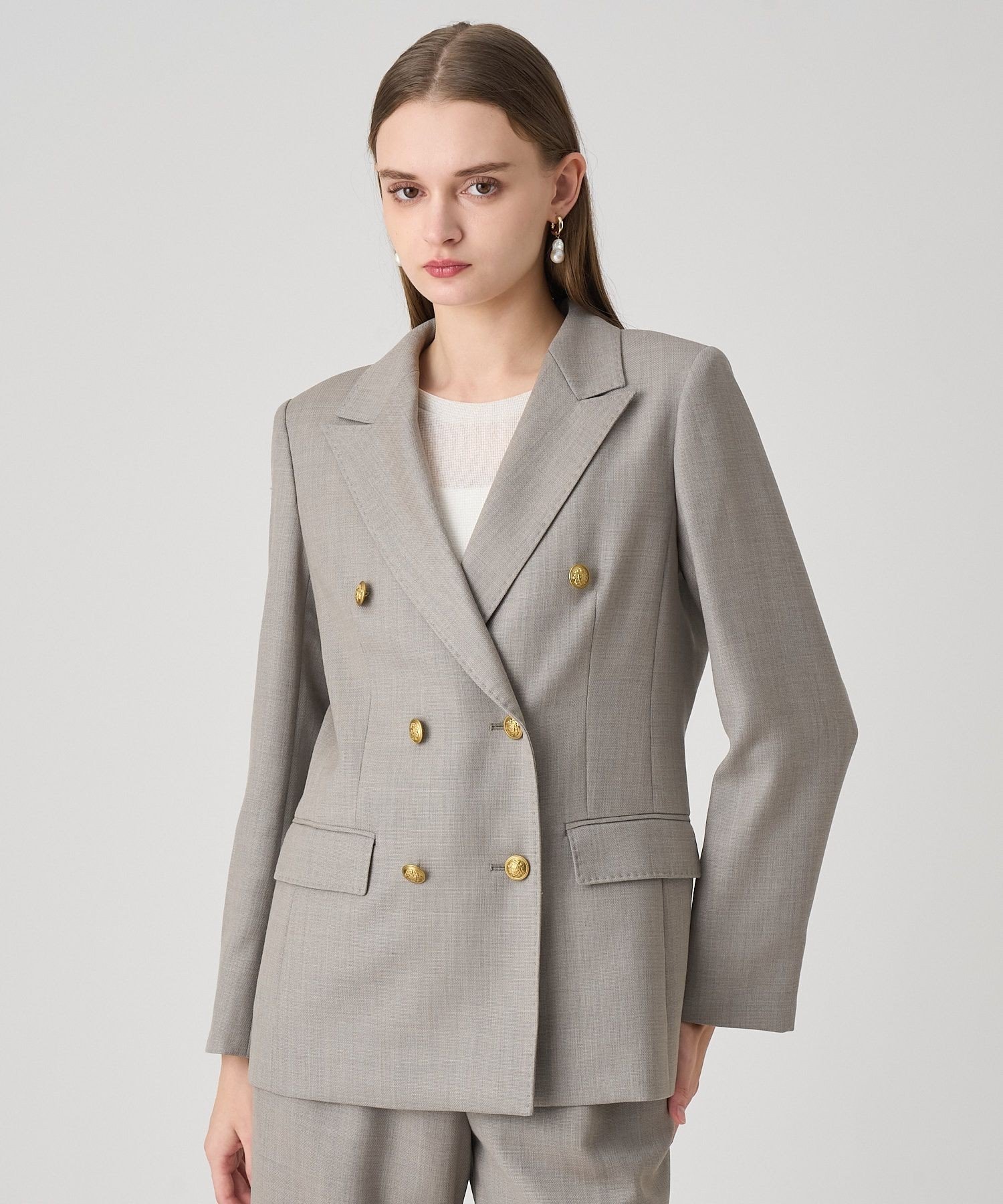 ANAYI｜【セットアップ対応商品】ウールオックスダブルジャケット