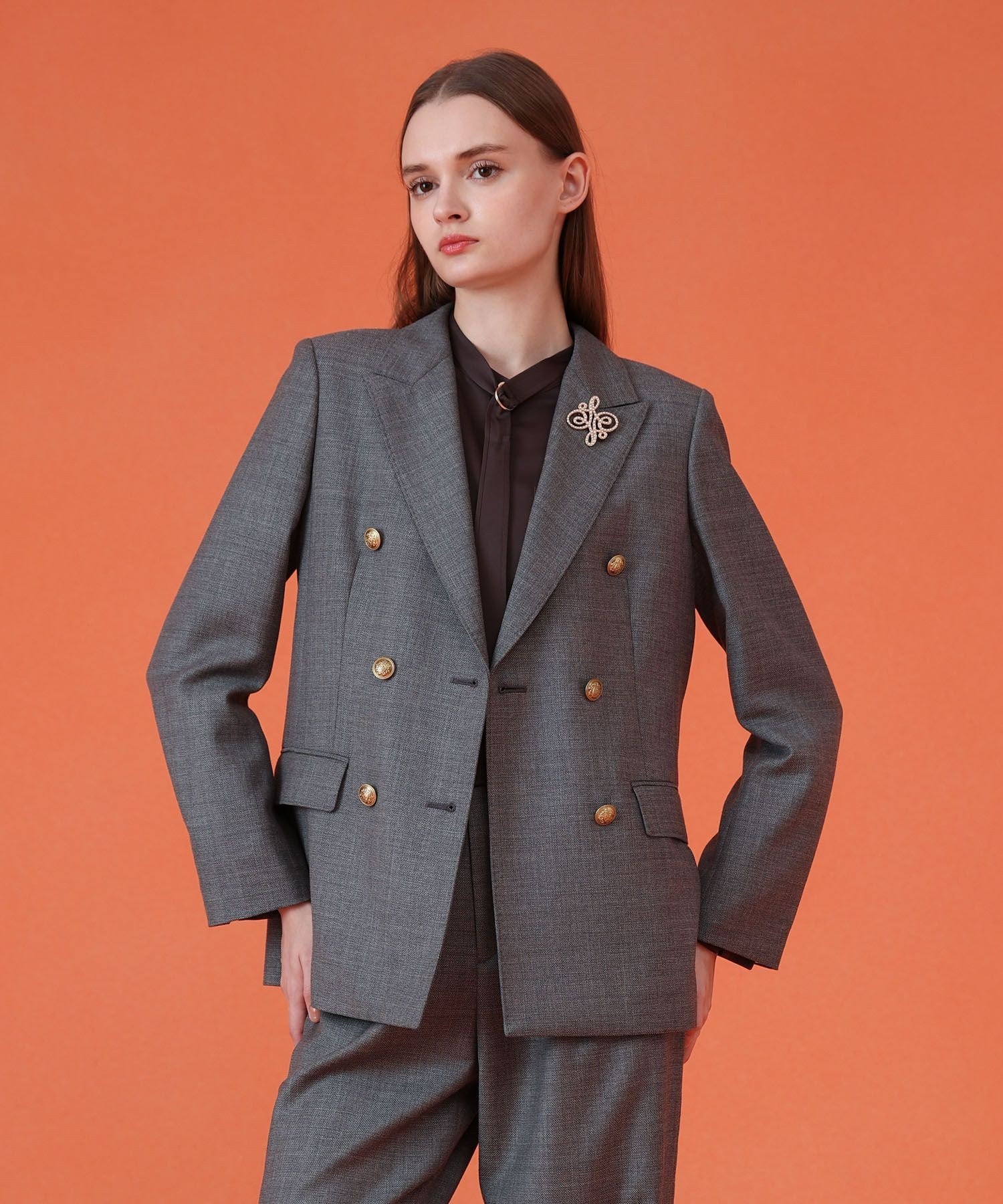 ANAYI｜【セットアップ対応商品】ウールオックスダブルジャケット