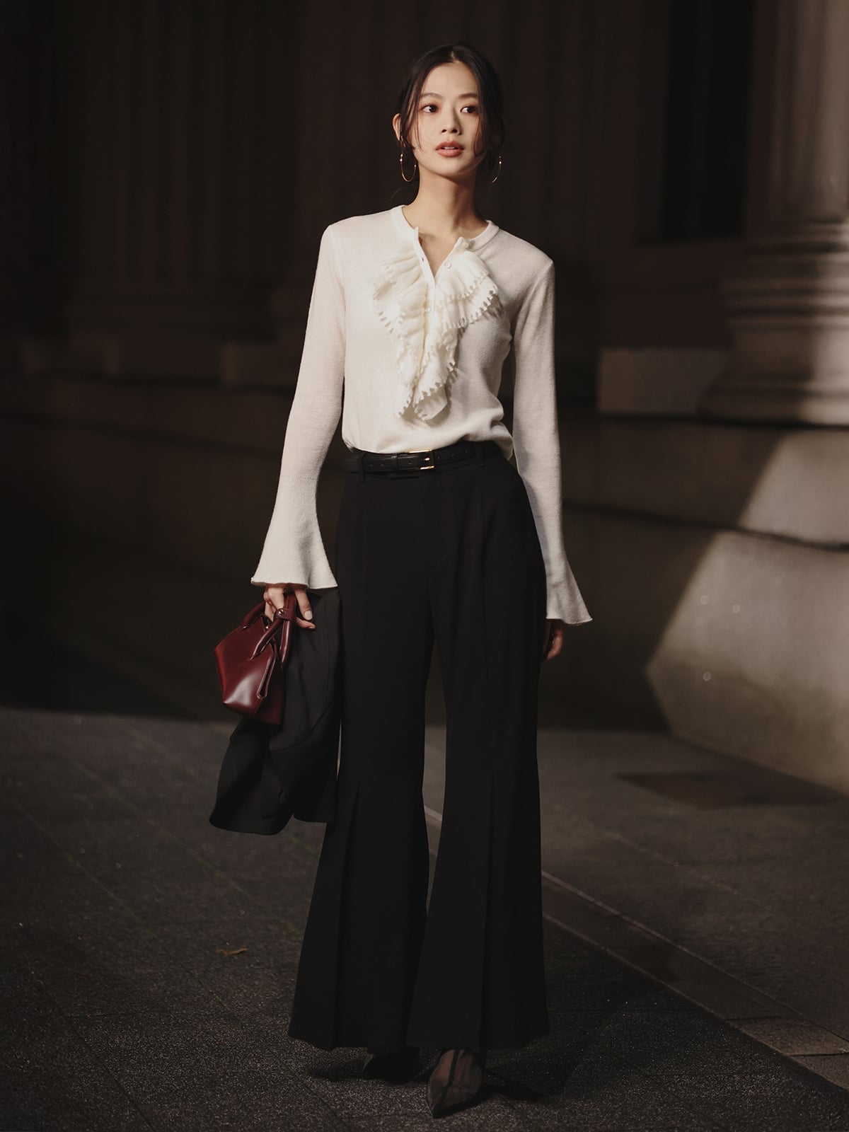 anuans｜カスケードフリルニットトップス | Rakuten Fashion(楽天