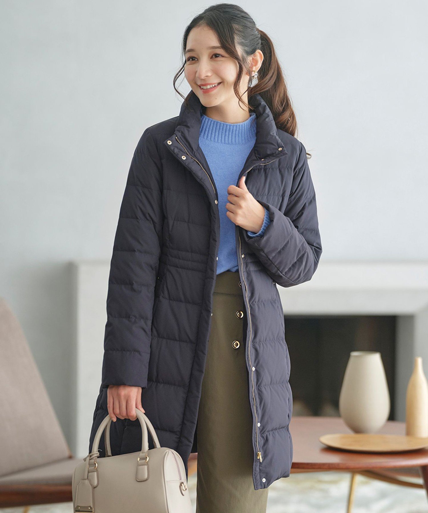 ANY SIS｜【撥水・洗える】美シルエットスタンドロング ダウン