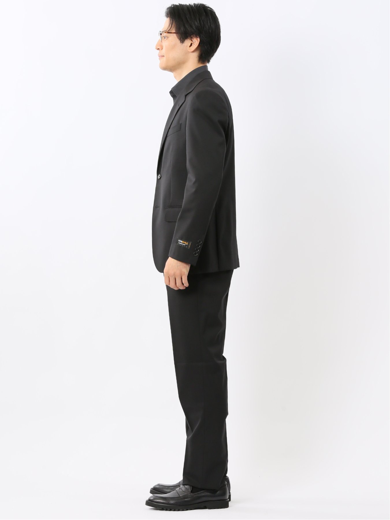 TAKA-Q｜ウールナイロン レギュラーフィット 2ボタン2ピーススーツ 黒