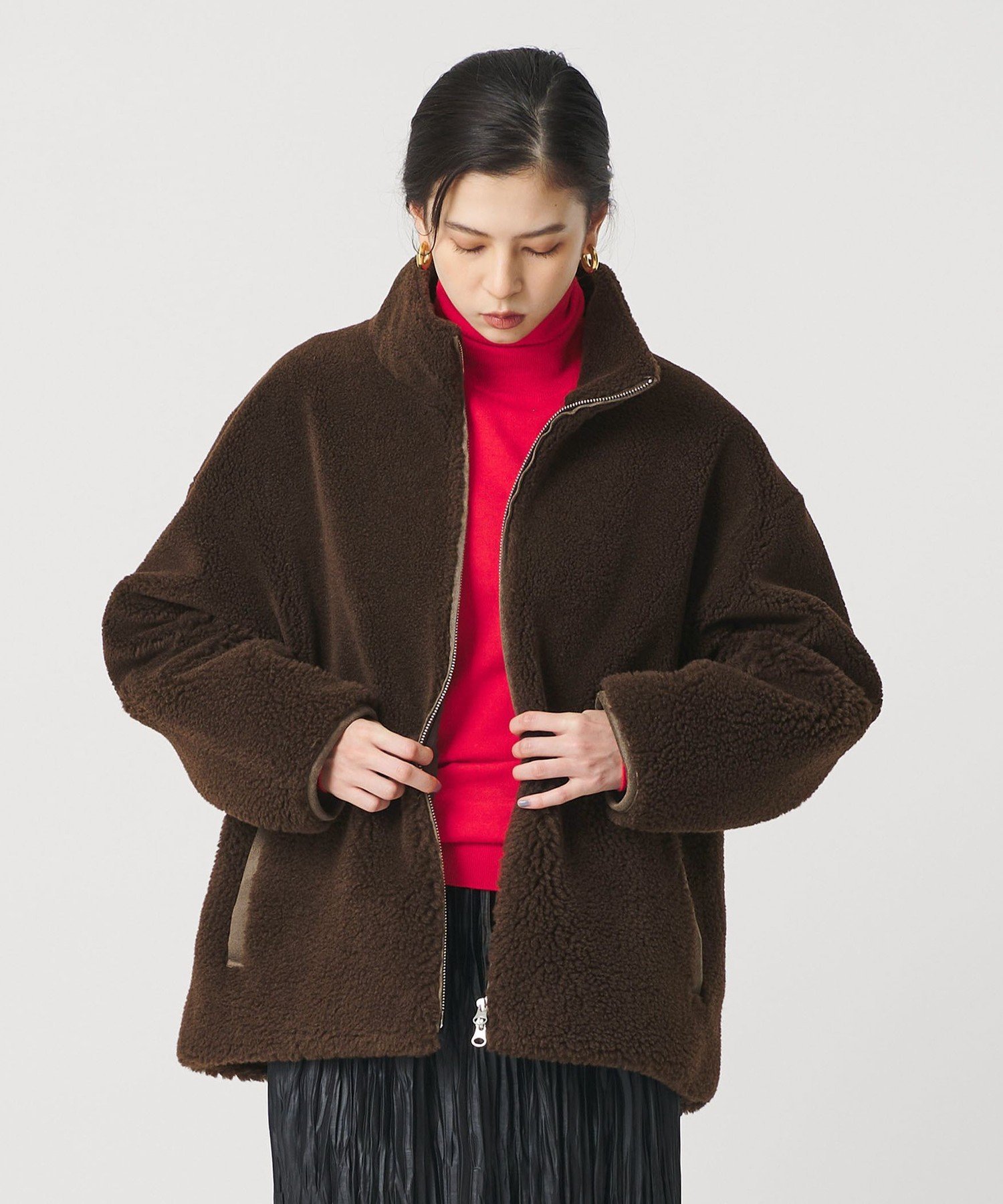 BEAUTY&YOUTH UNITED ARROWS｜ボア スタンドカラー ジップブルゾン