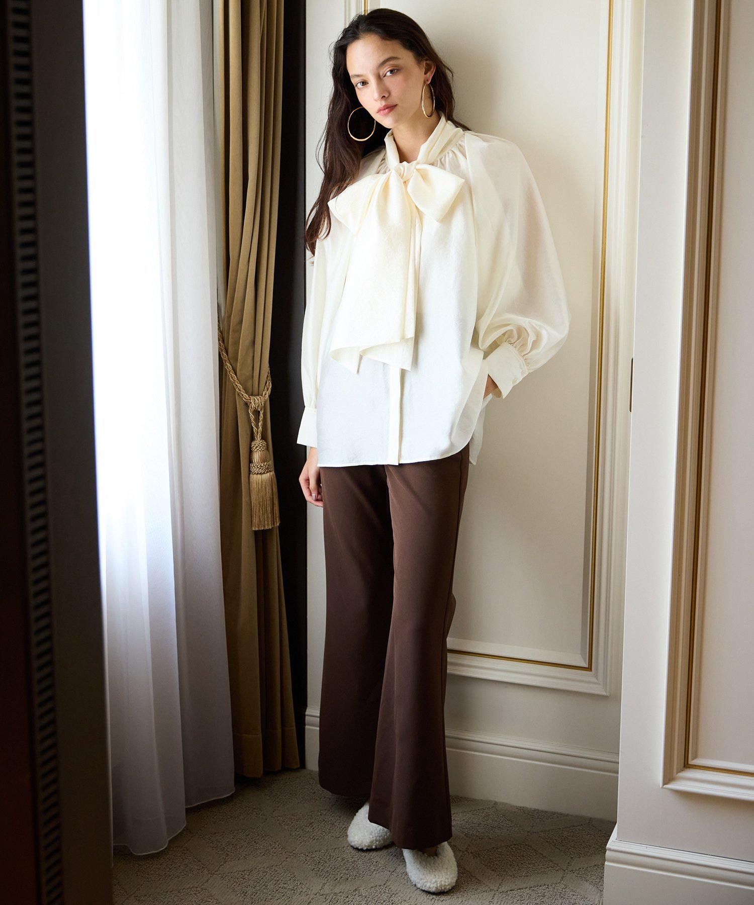 EIMY ISTOIRE｜シアーボウタイブラウス | Rakuten Fashion(楽天