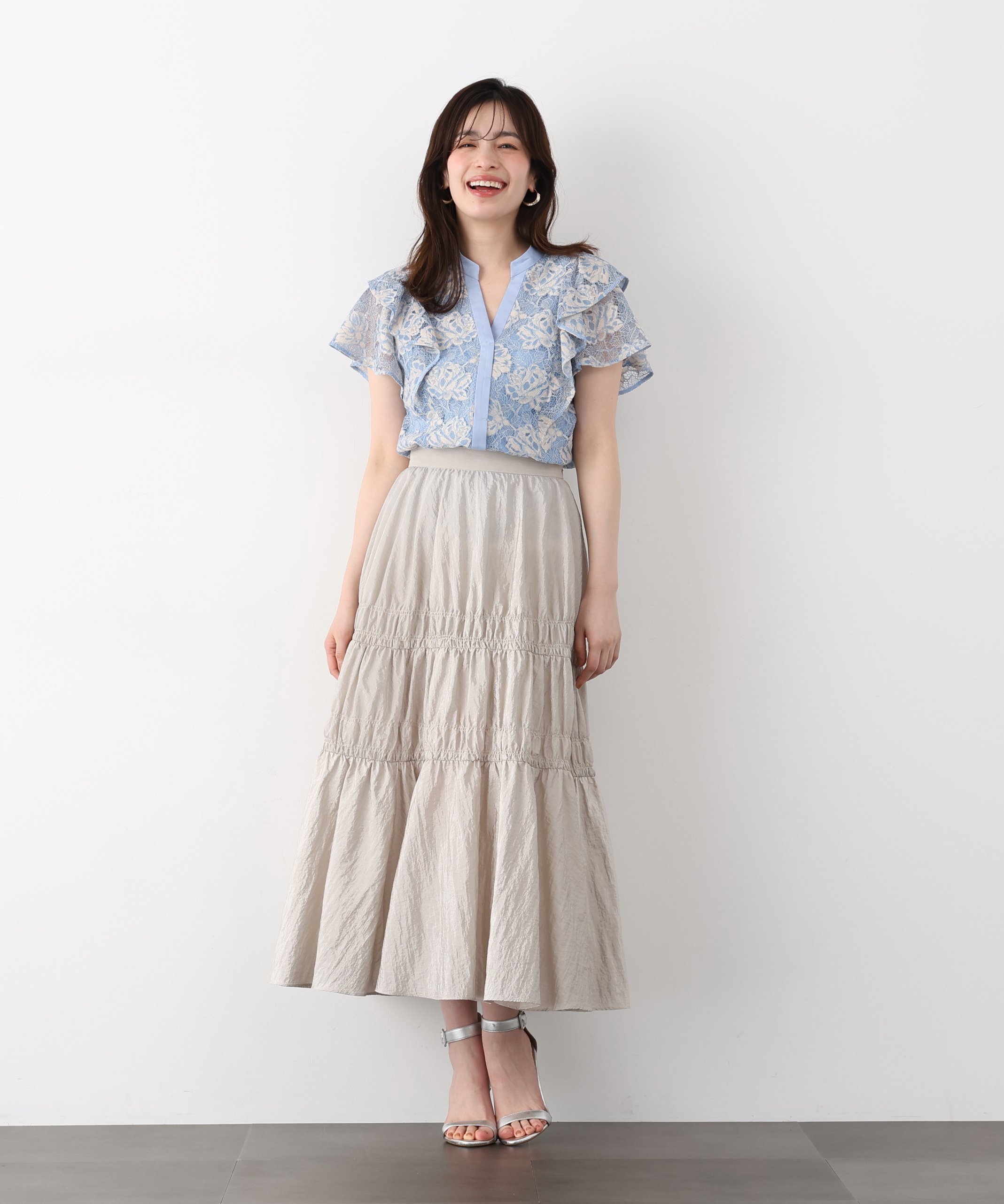 PINKY&DIANNE｜フラワーレースコンビブラウス | Rakuten Fashion(楽天