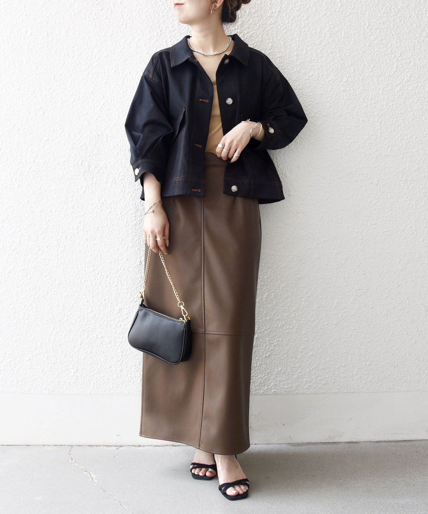 新品cen.ステッチショートジャケット cen.ステッチショートジャケット ダークネイビー - メルカリ