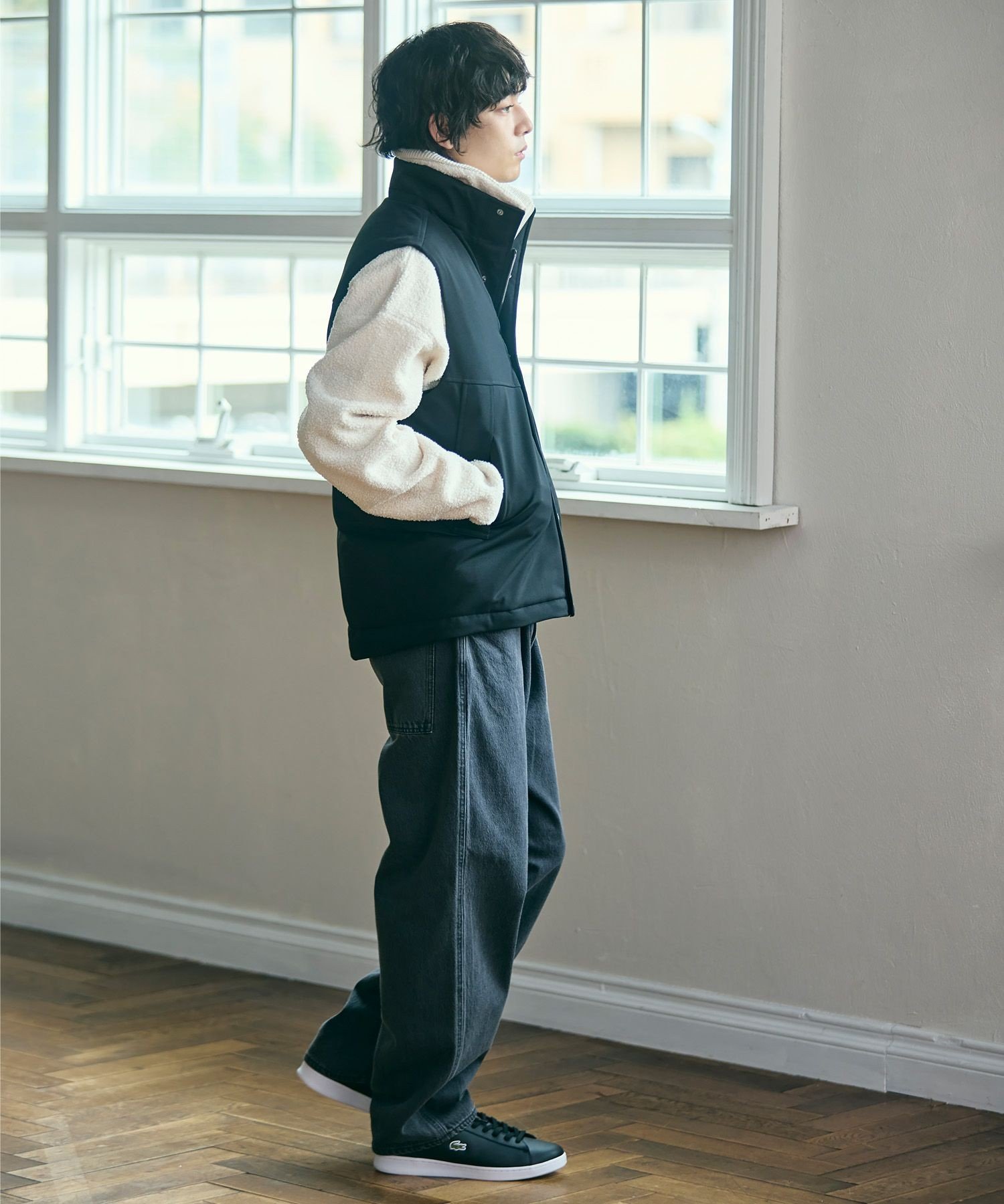 LACOSTE｜RDS認証ダウン 耐水透湿 ハイネック ジップアップ ピケダウン