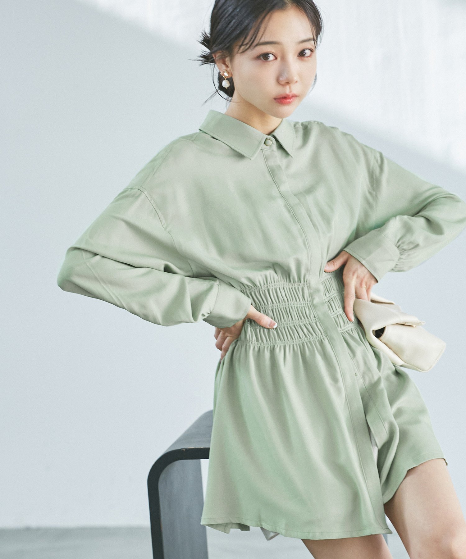 VIS｜【洗える】ウエストシャーリングブラウス | Rakuten Fashion(楽天