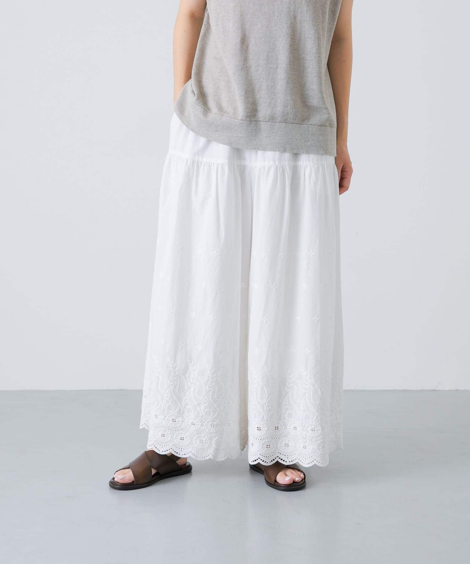 かぐれ｜刺繍ティアードパンツ | Rakuten Fashion(楽天ファッション