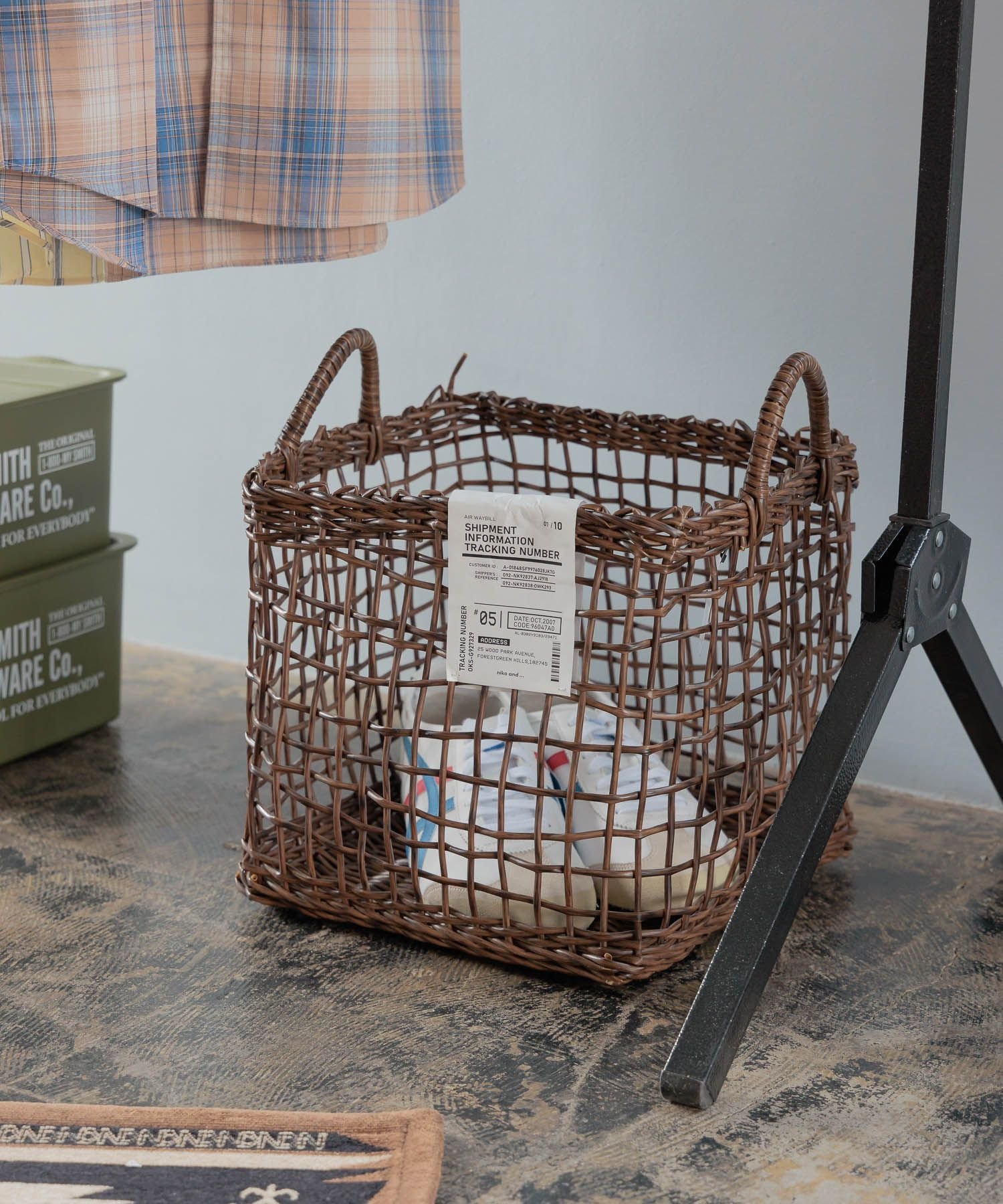 ニコアンド niko and… フレーバーズ スタンドバスケット ブラウン