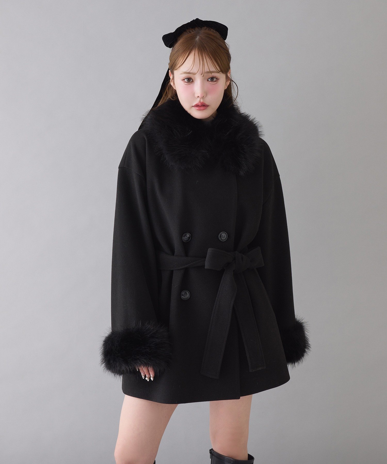 one after another NICE CLAUP｜3WAY衿袖ファーミドルコート | Rakuten