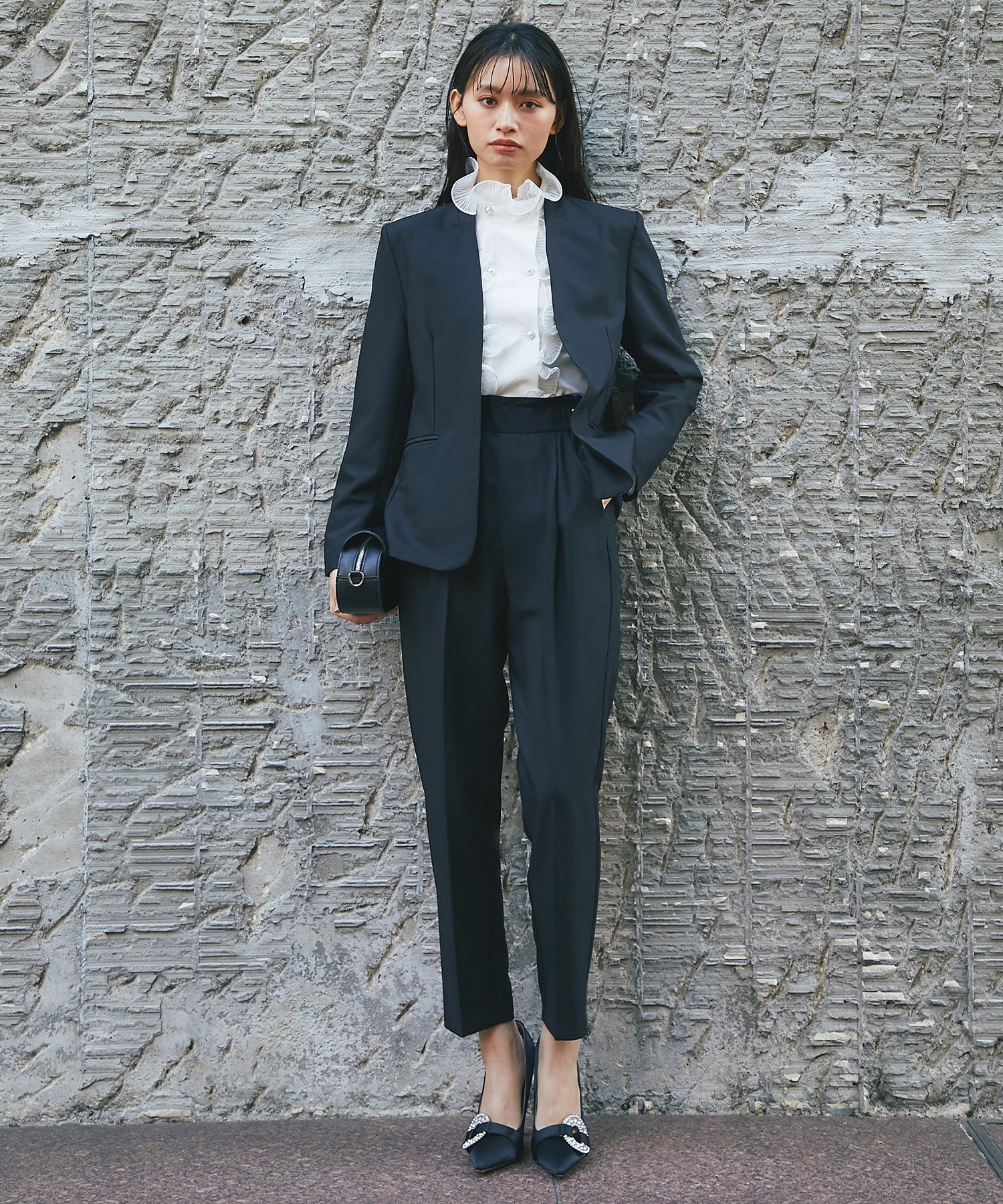 SMILE ORCHID｜ノーカラージャケット&テーパードパンツ2点セット