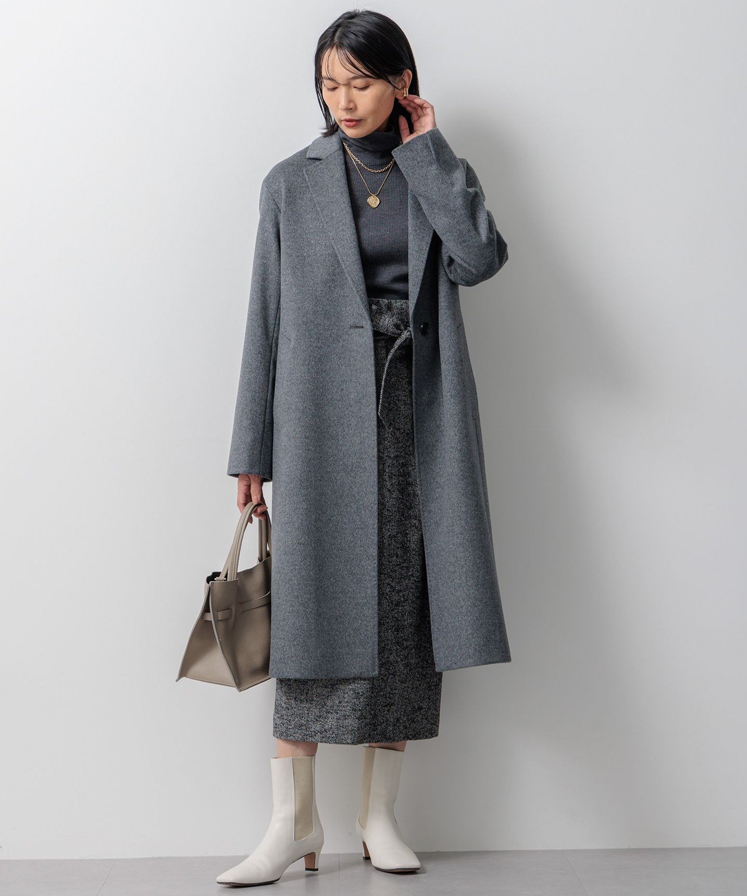 23区｜【滝沢眞規子さん着用】ウールカシミヤビーバー チェスター