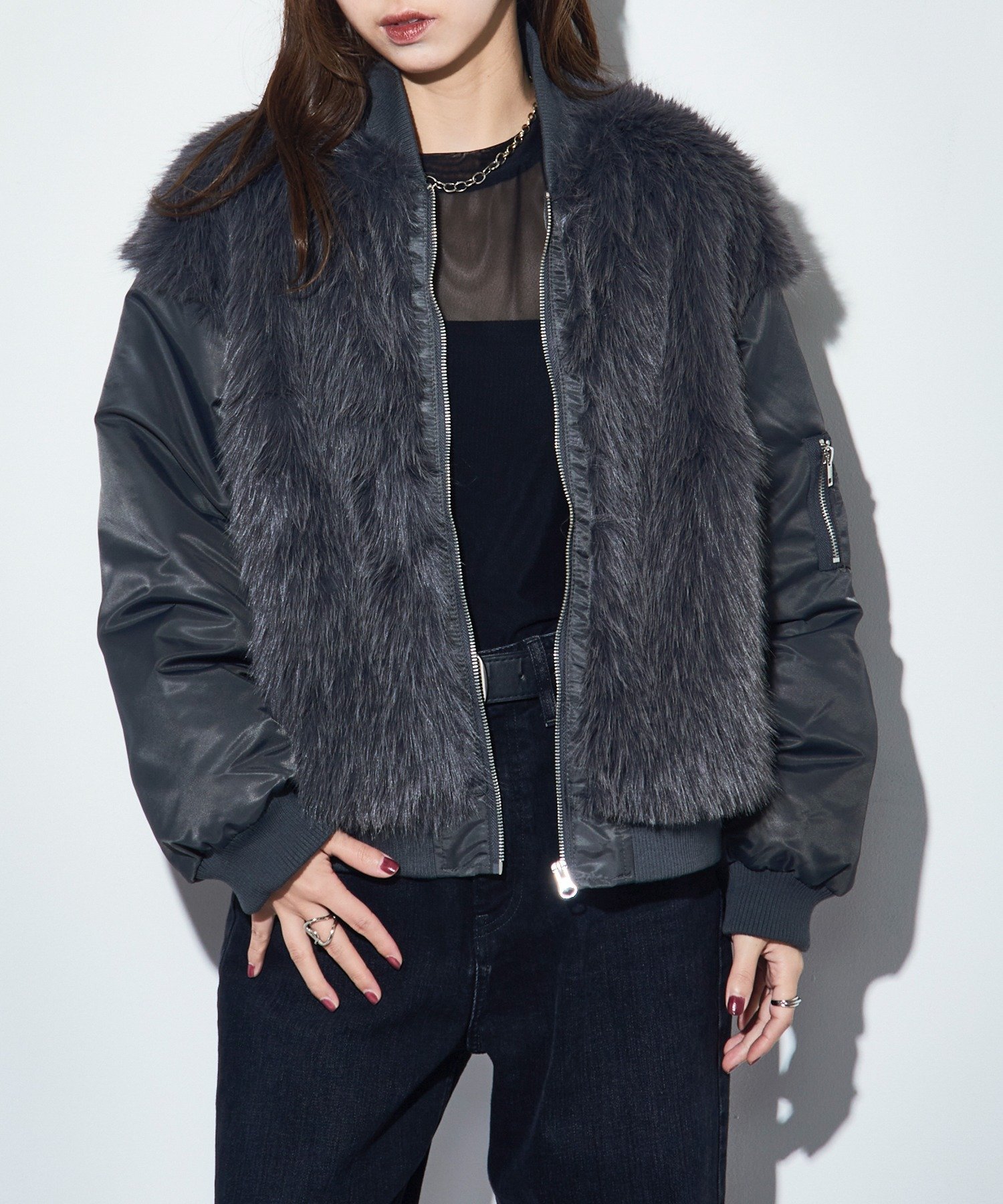 SETUP7｜MAISON BREEZE reveur/ファーシャギーMA-1 ブルゾン 224016