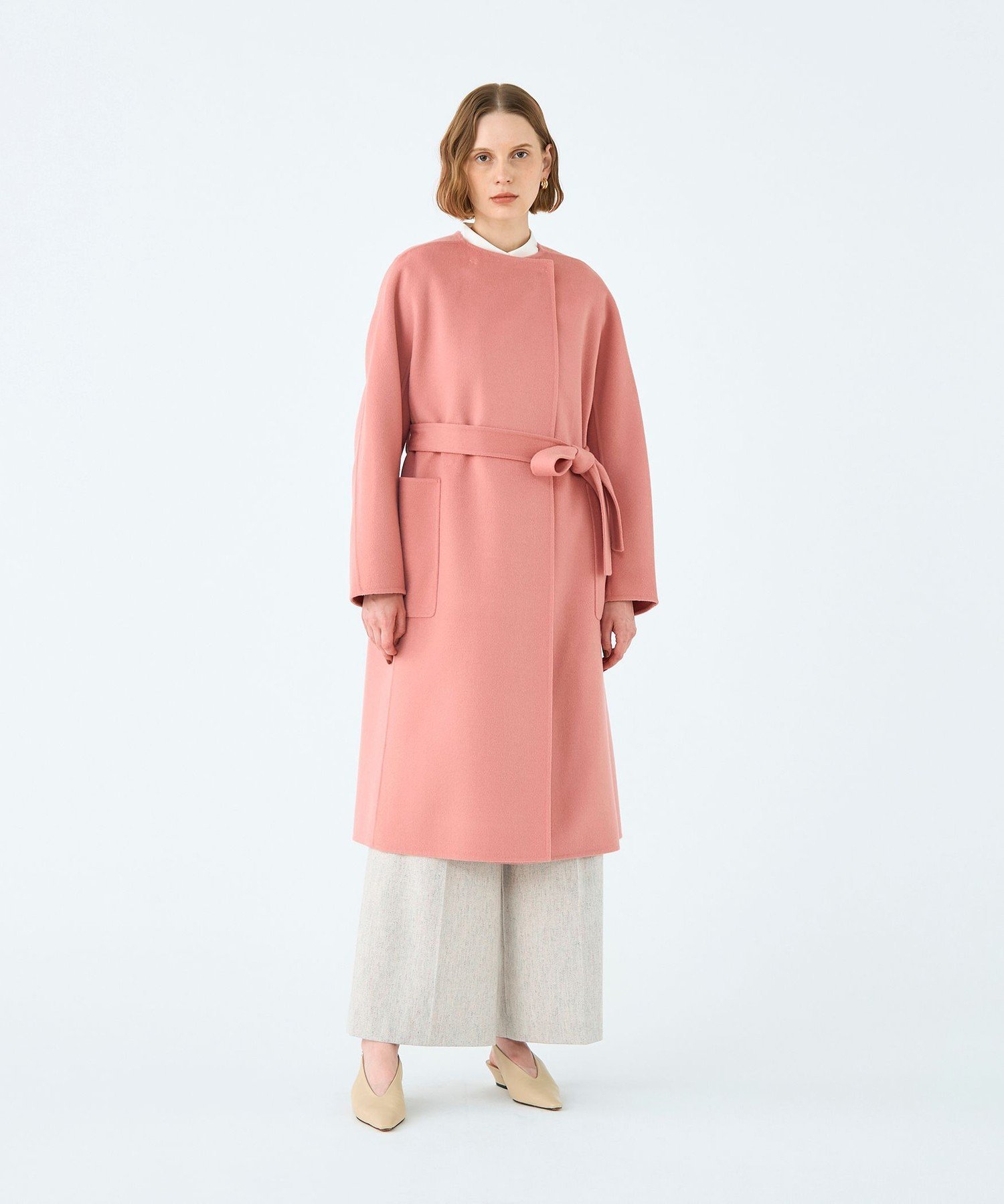 TOMORROWLAND｜プレミアムウールリバー ノーカラーコート | Rakuten