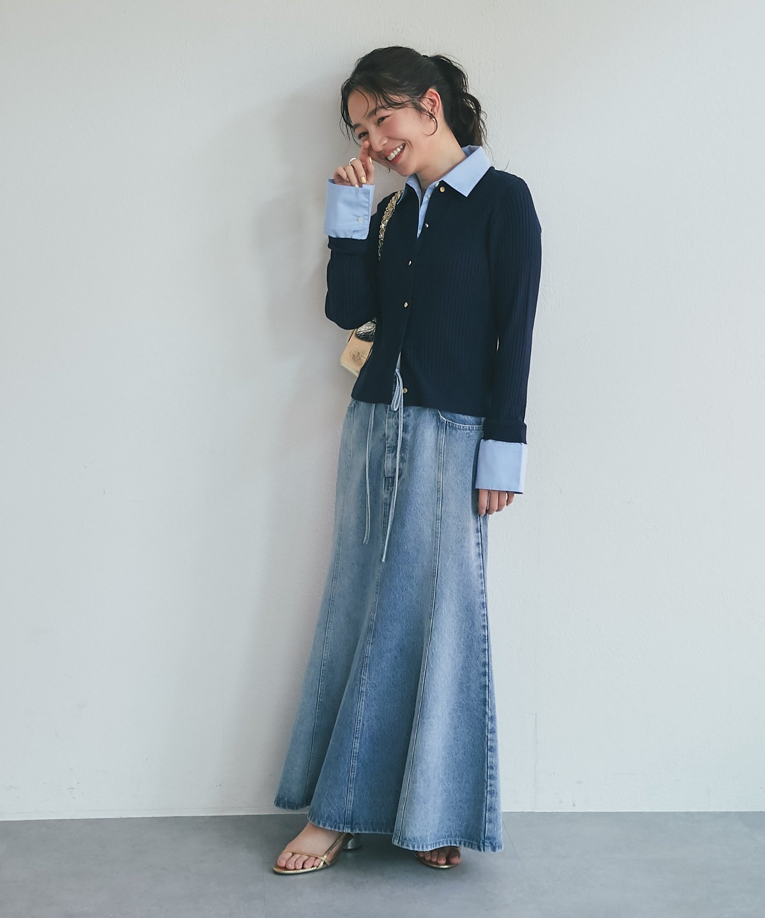 La boutique BonBon｜【今すぐお届け!・美シルエット】リボンデニム