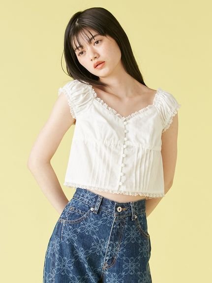 LILY BROWN｜コットンレースヴィンテージブラウス | Rakuten Fashion