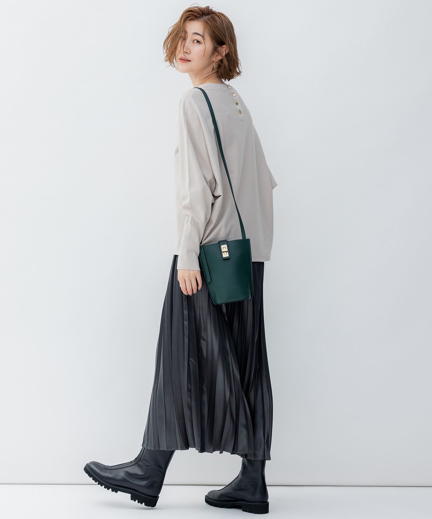 23区｜【洗える】レザーライク プリーツスカート | Rakuten Fashion