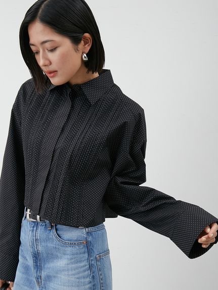 Mila Owen｜ピンタックデザインクロップドドレスシャツ | Rakuten
