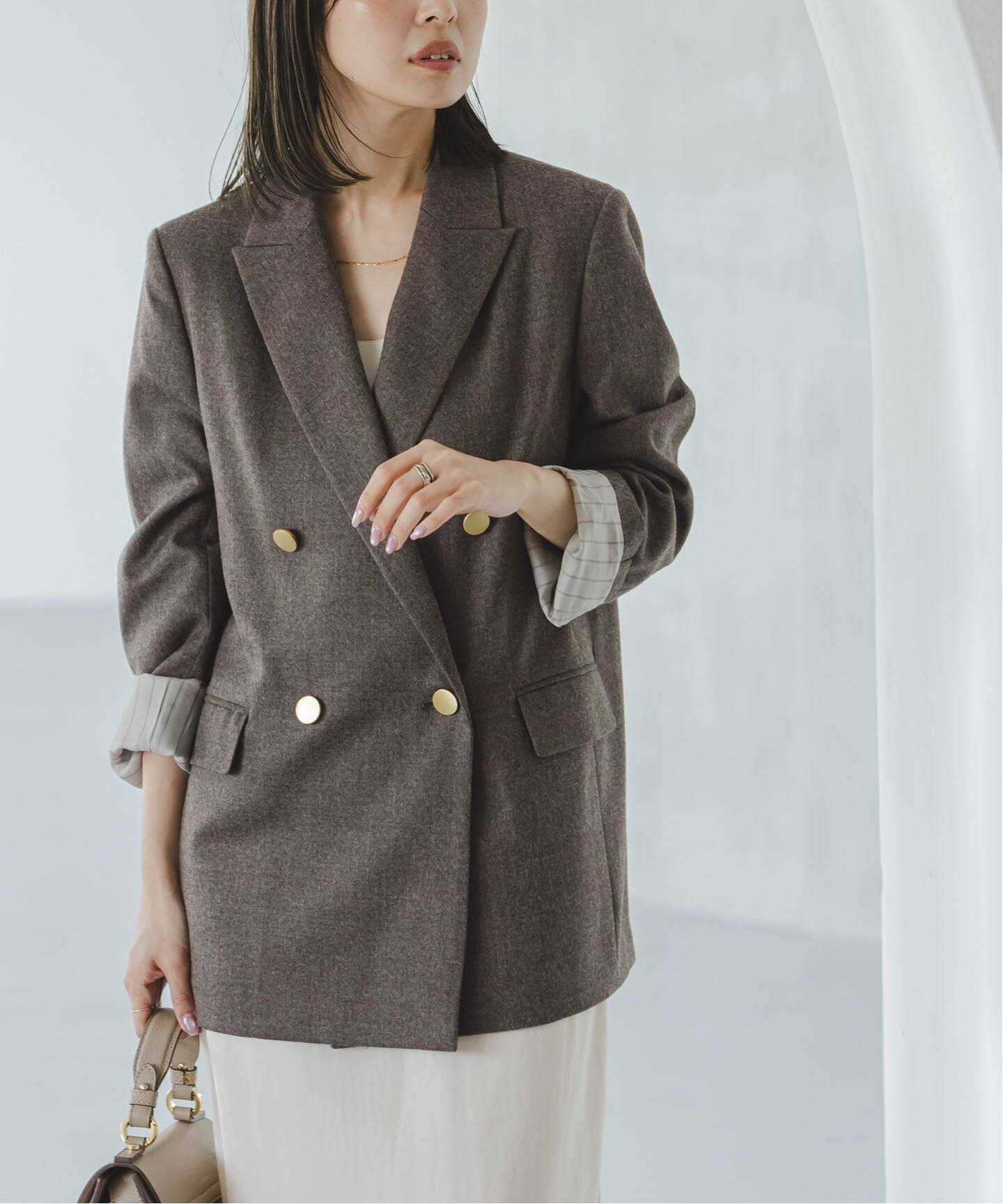 NOBLE｜《追加》《WEB・一部店舗カラー》ウールフラノピークドラペル