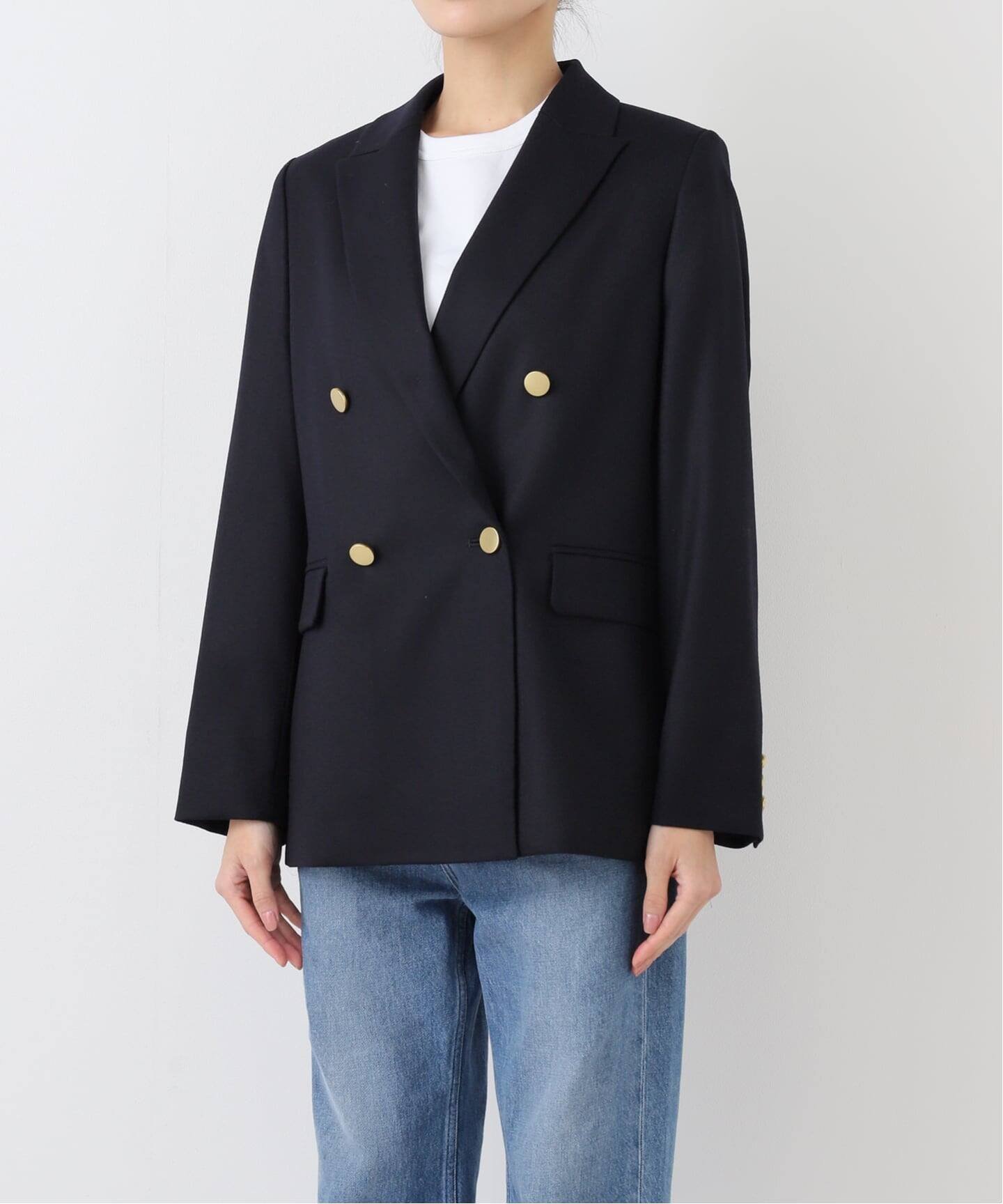 NOBLE｜《追加》《WEB・一部店舗カラー》ウールフラノピークドラペル