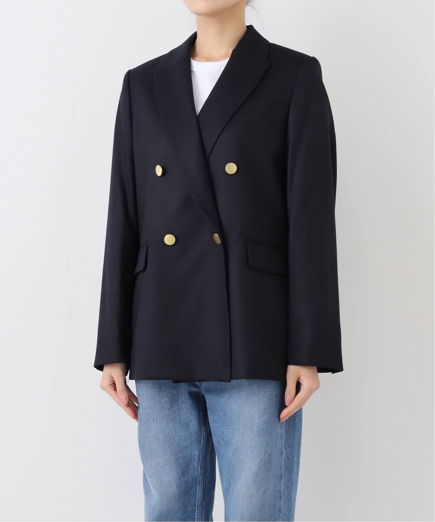 NOBLE｜《追加》《WEB・一部店舗カラー》ウールフラノピークドラペル