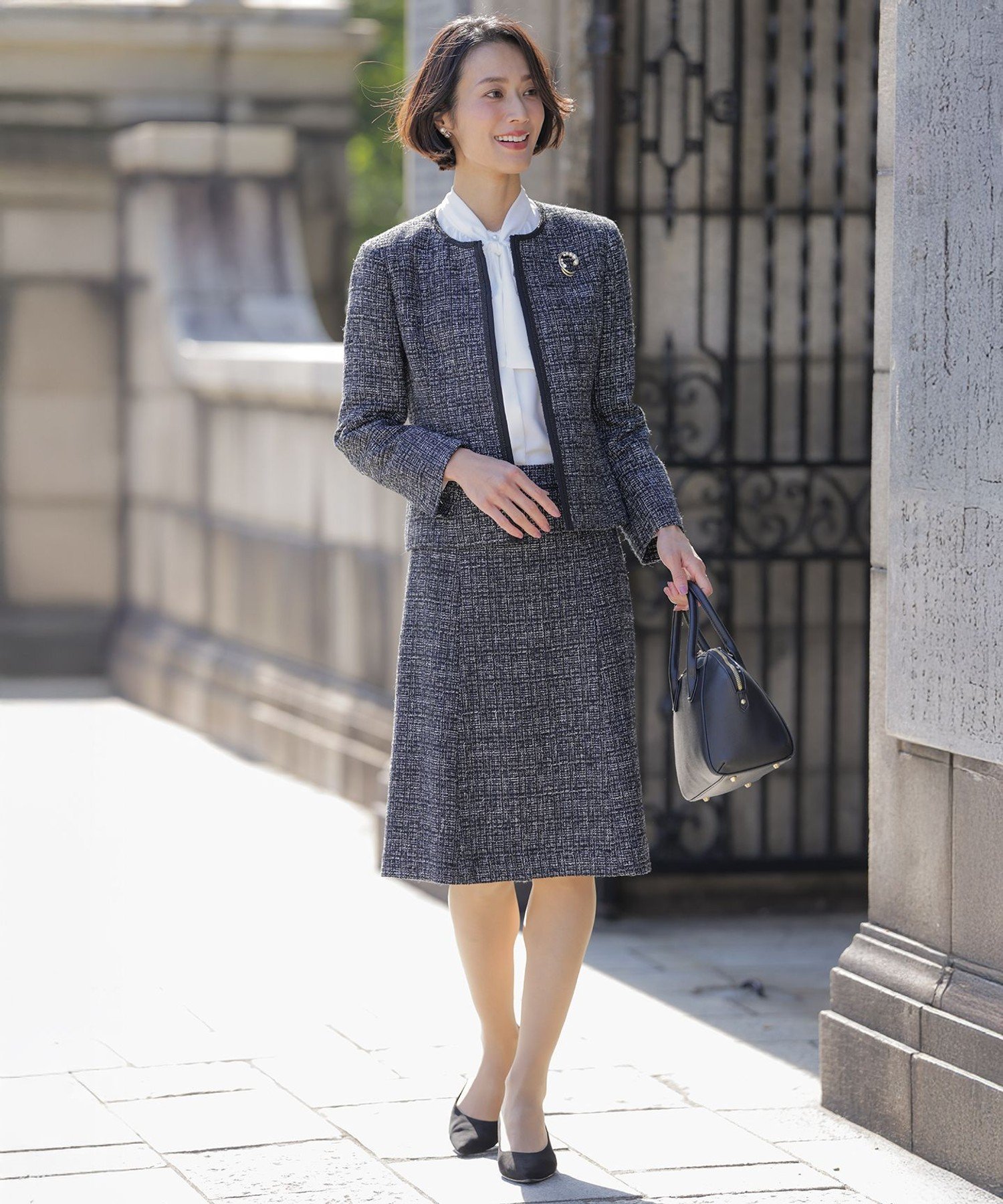 J.PRESS｜【セットアップ対応】ファンシーツイード ノーカラー