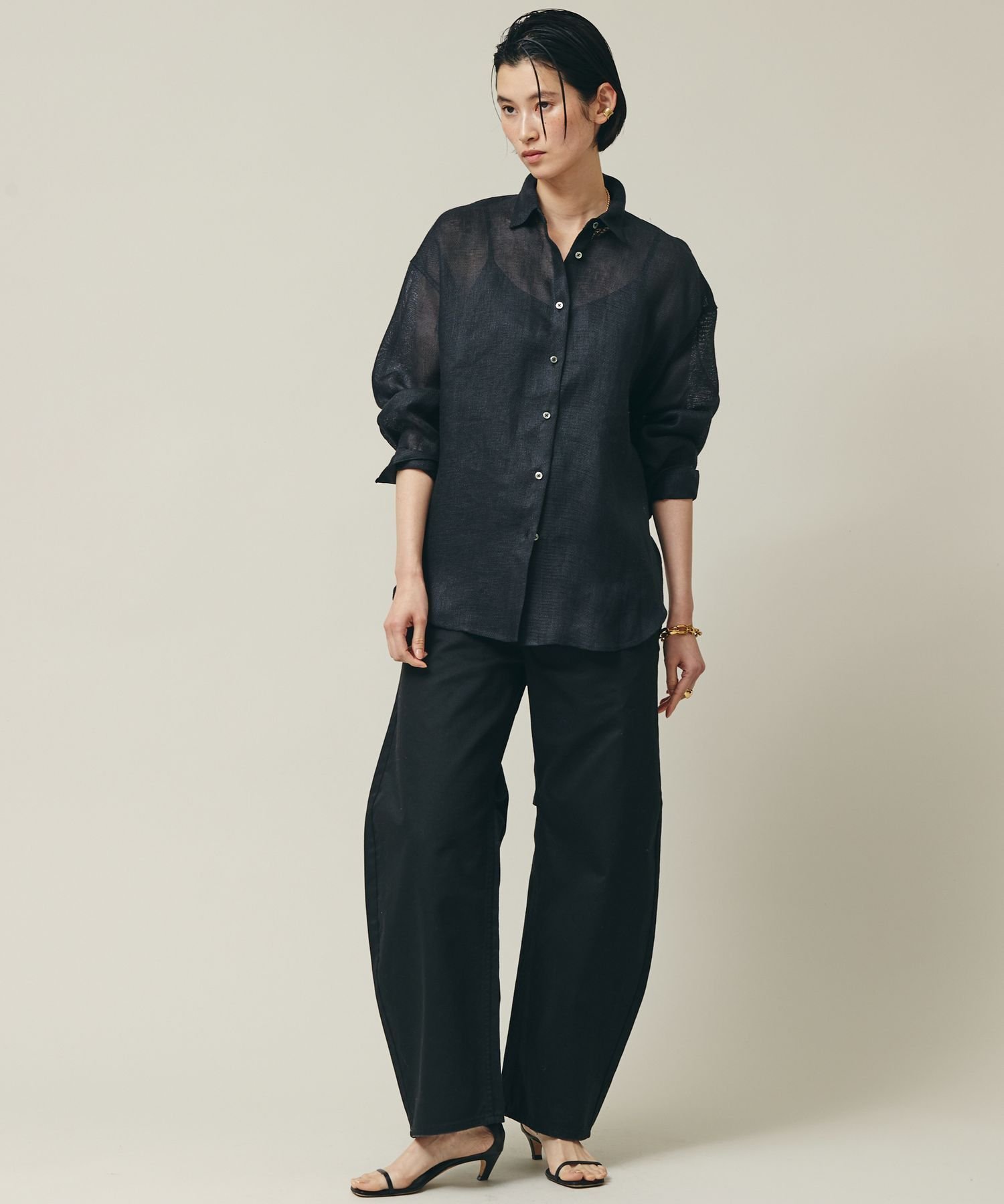 15 カレンソロジー　24ss チノカーヴィーパンツ　黒　38 Curensology（カレンソロジー） チノパン /「＆RC」チノカーヴィー