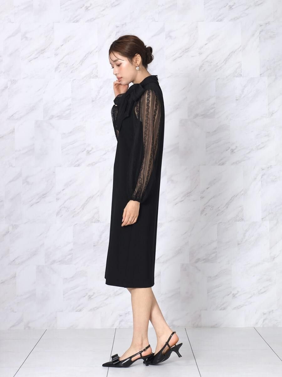 Vin｜ビッグリボンレーススリーブワンピース | Rakuten Fashion(楽天