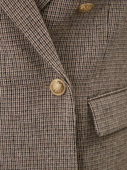 Mila Owen｜チェック金釦ダブルブレストブレザー | Rakuten Fashion