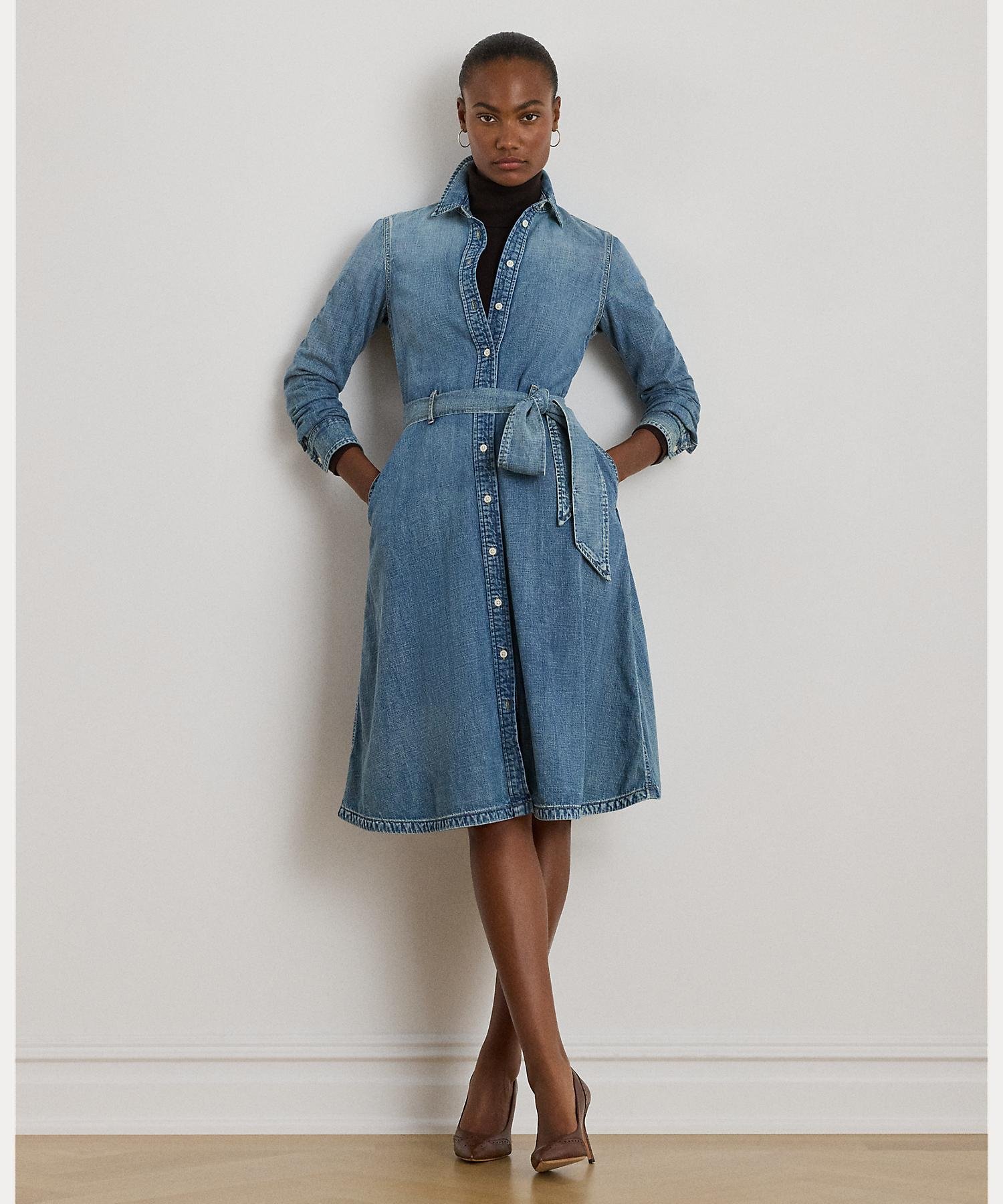 RALPH LAUREN｜ベルテッド デニム シャツドレス | Rakuten Fashion