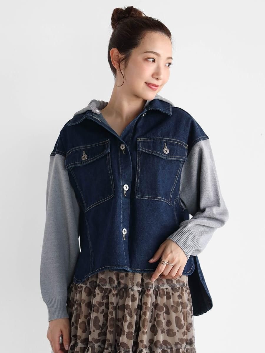 Vin｜ニットドッキングデニムジャケット | Rakuten Fashion(楽天