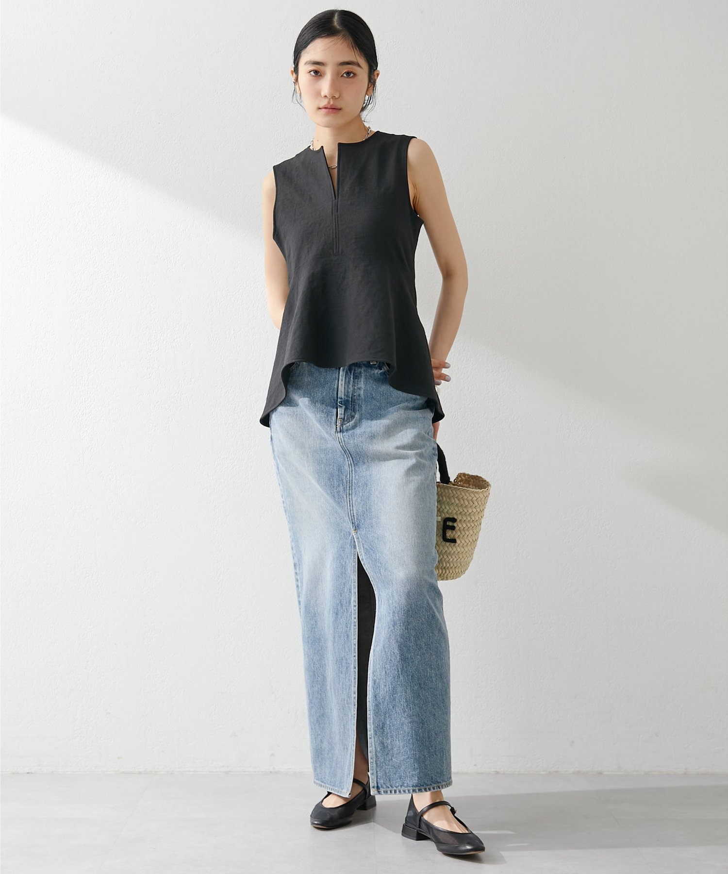 Whim Gazette｜デニムスリットスカート | Rakuten Fashion(楽天