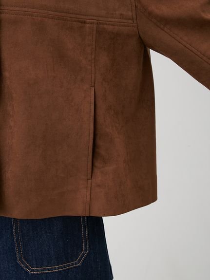 Mila Owen｜ショート丈ステンカラーリサイクルスウェードブルゾン