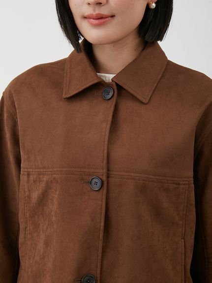 Mila Owen｜ショート丈ステンカラーリサイクルスウェードブルゾン