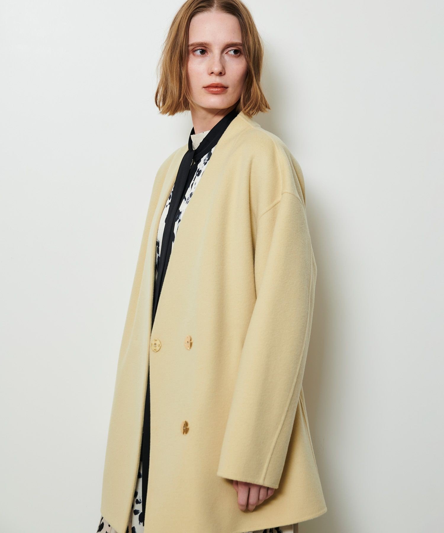 allureville｜カシミヤ混リバーミドルラップコート | Rakuten Fashion