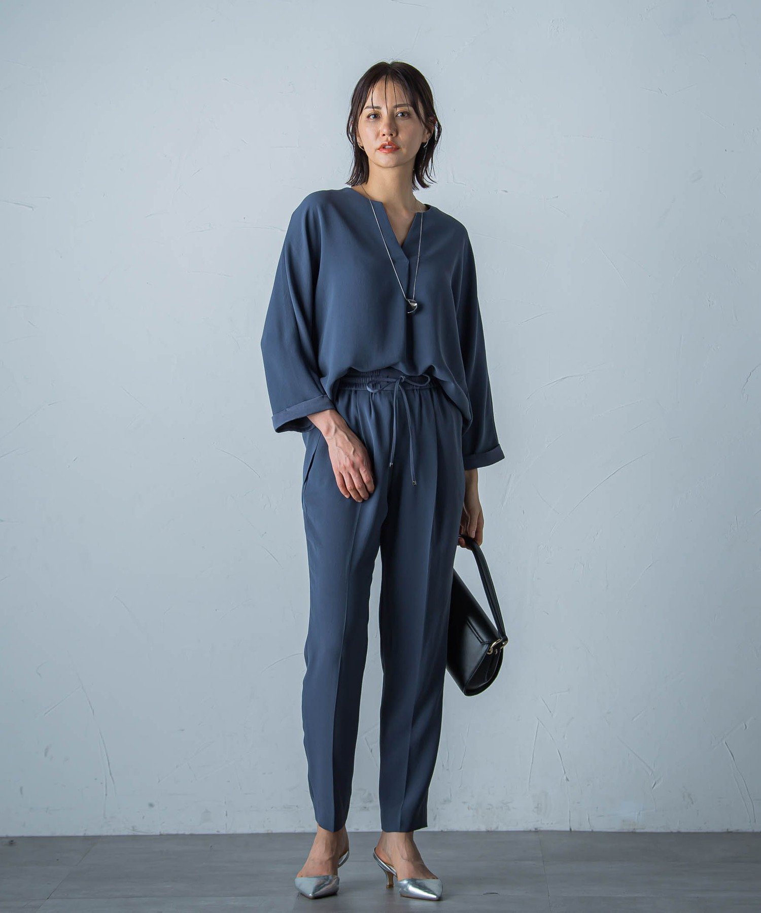 LAUTREAMONT｜ジョーゼットテーパードパンツ≪洗濯機で洗える