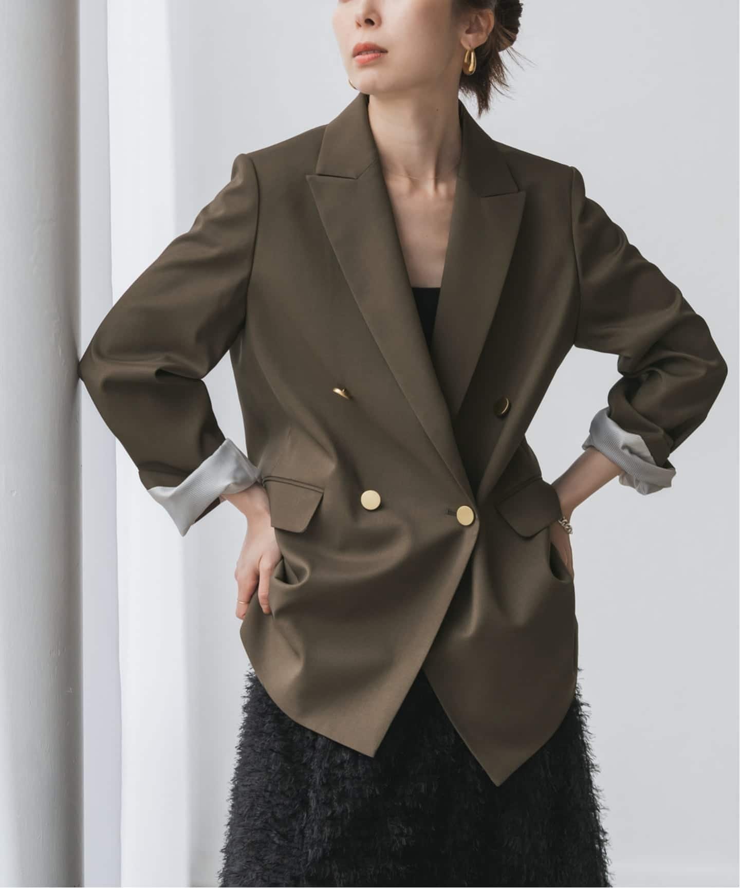 NOBLE｜エステルツイルピークドラペルジャケット | Rakuten Fashion