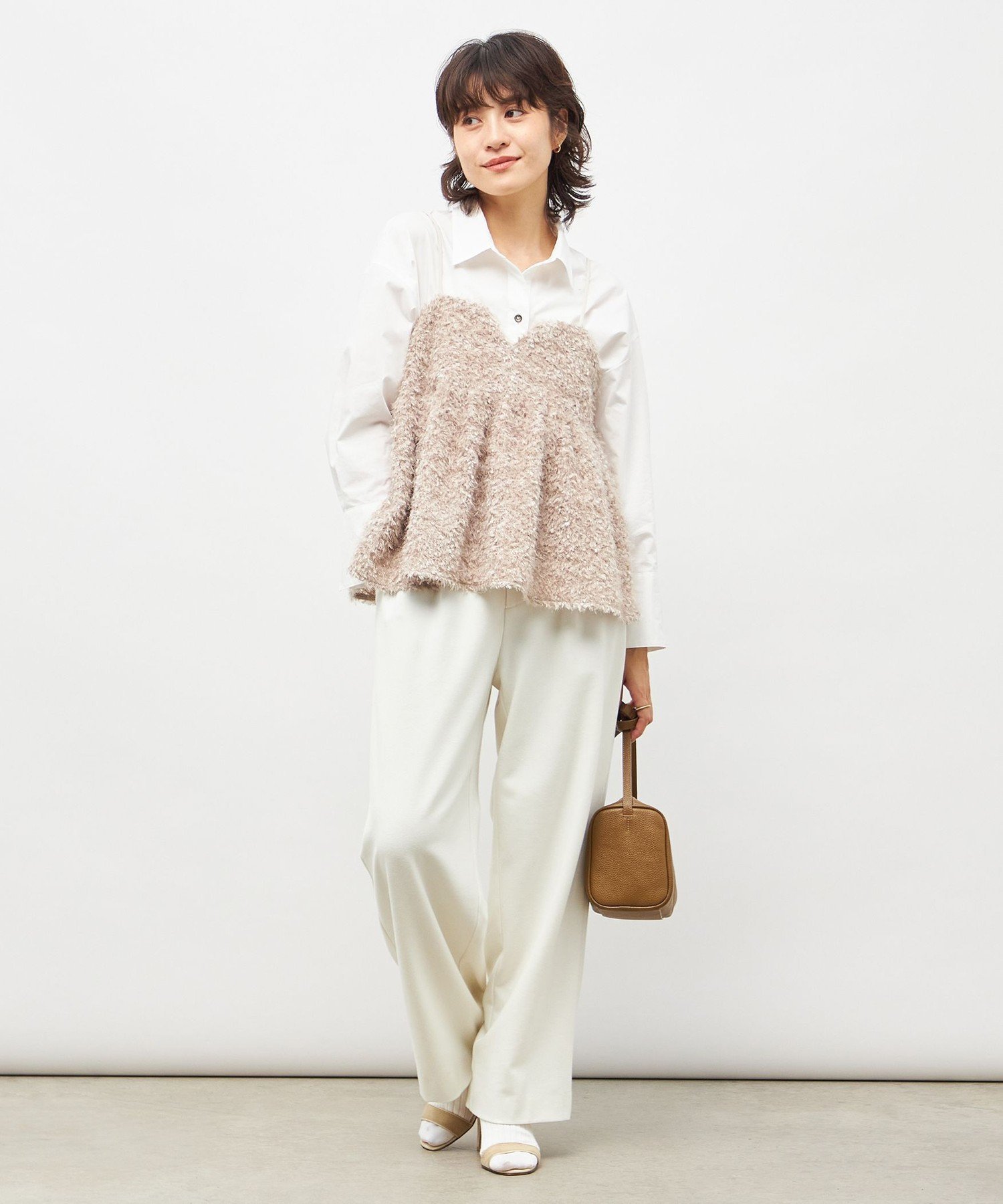 NOLLEY'S｜《セットアップ対応》ウォッシャブルフェザーチュールキャミ