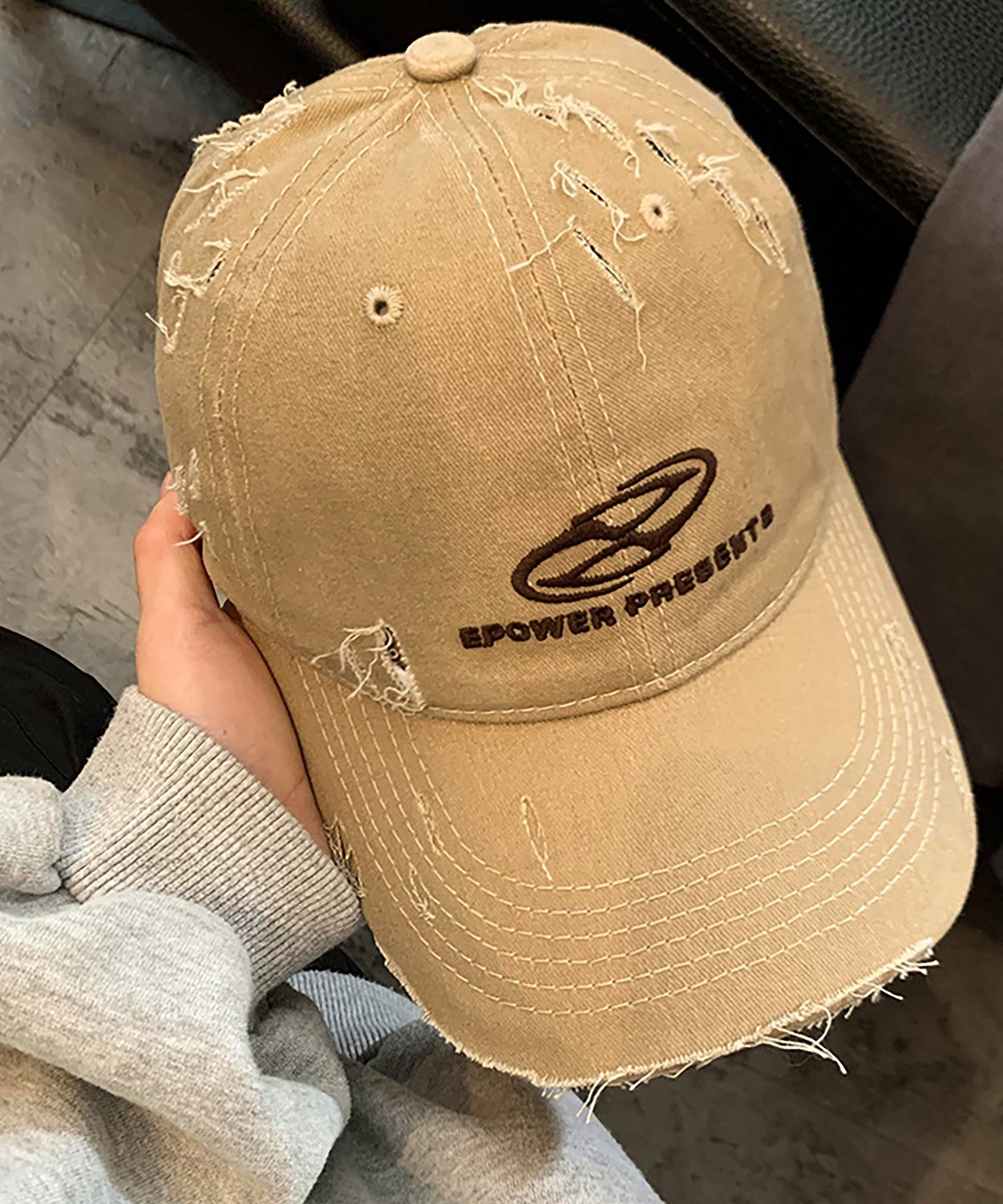 DEVICE｜ダメージ ウォッシュ ピグメント 刺繍ロゴ キャップ ベース