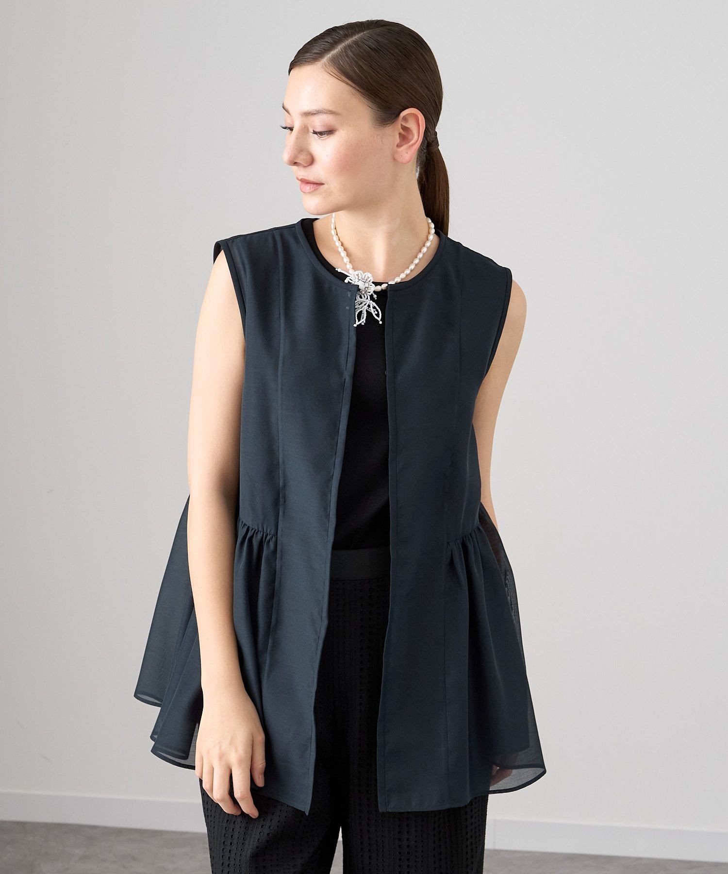 ANAYI｜オーガンペプラムギャザージレ | Rakuten Fashion(楽天